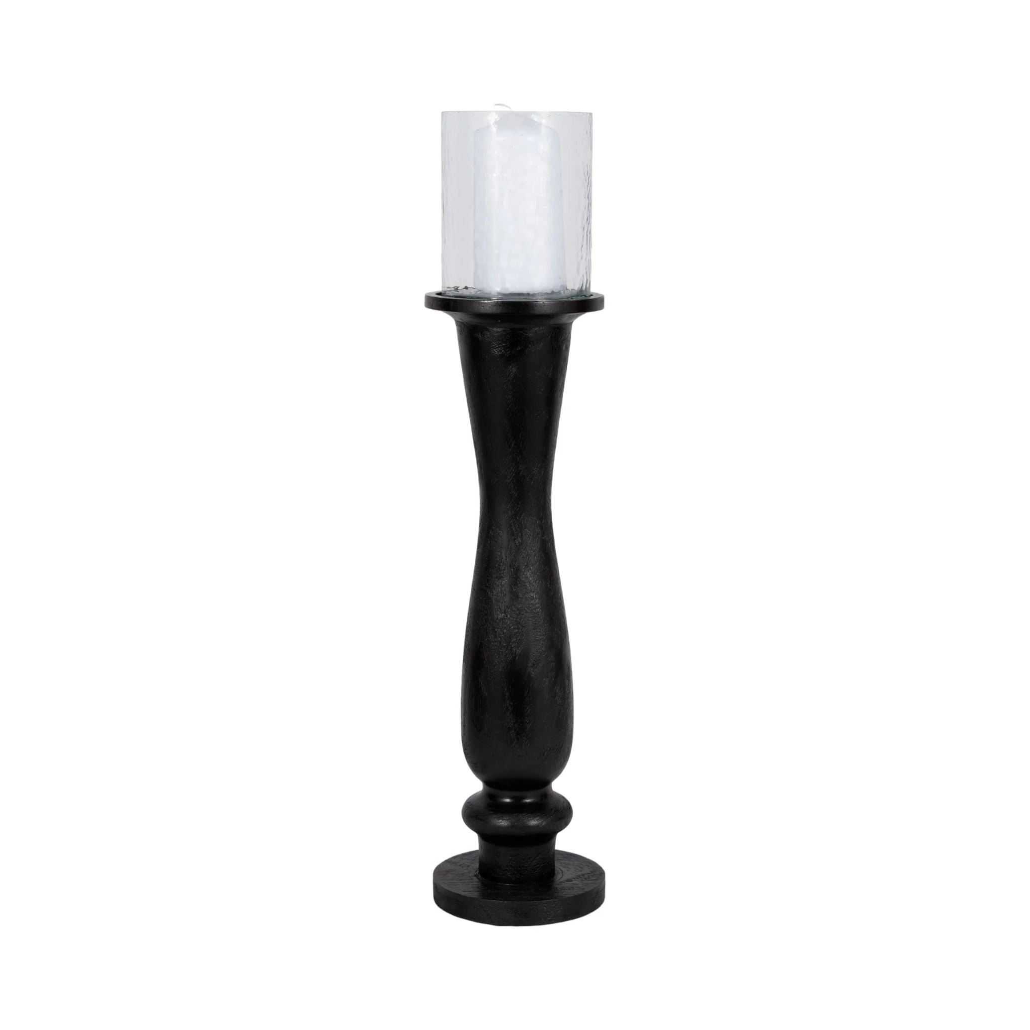 27" Traditional Hurricane On Pedestal, Black - Image 2