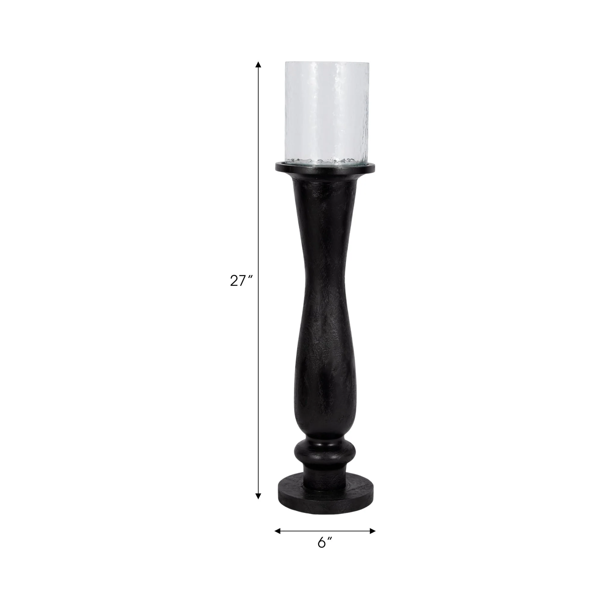 27" Traditional Hurricane On Pedestal, Black - Image 8