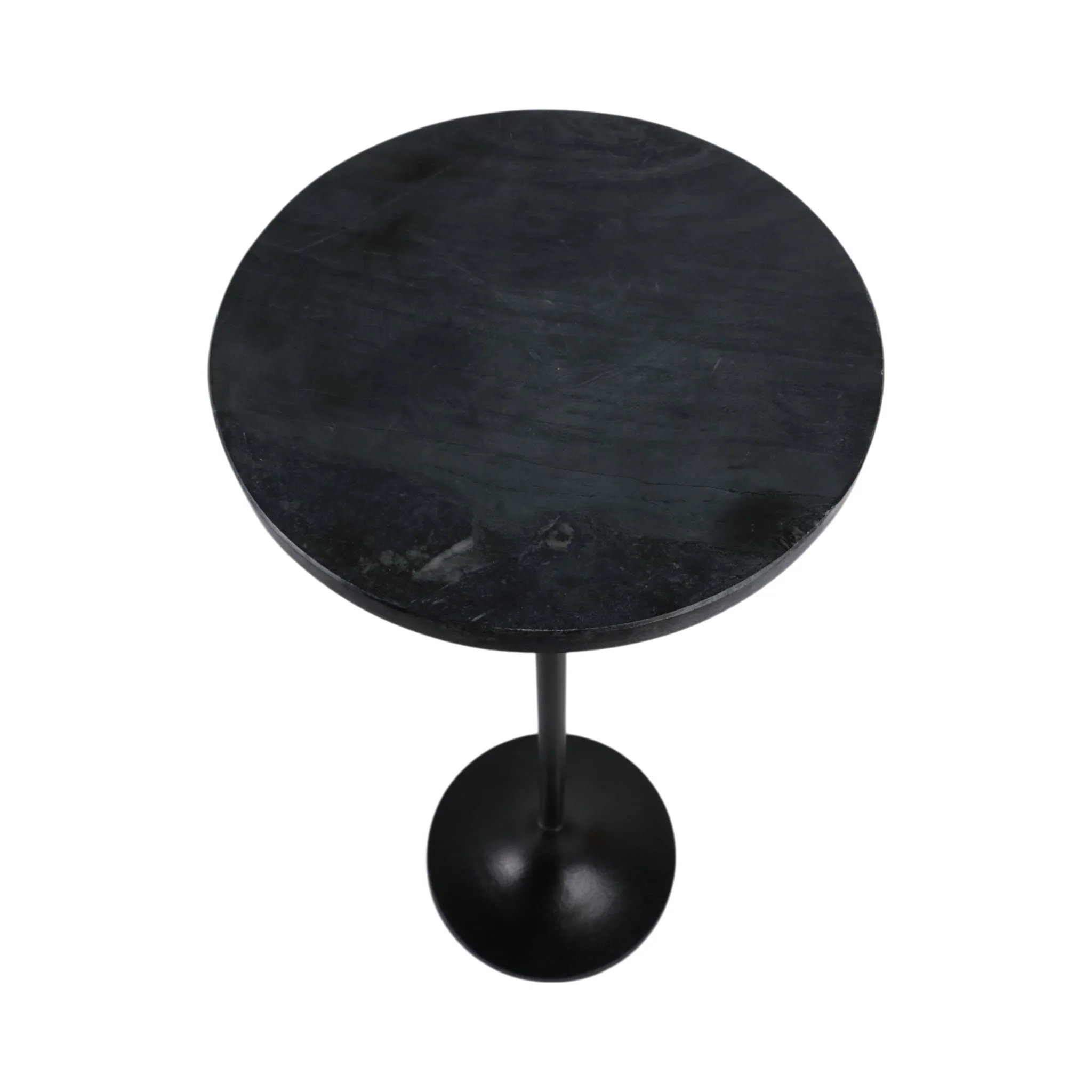27x10" Marble Top Drink Table, Black - Image 8