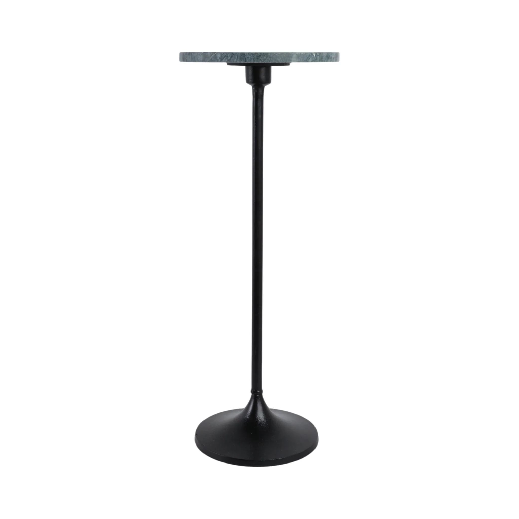 27x10" Marble Top Drink Table, Green/black - Image 2