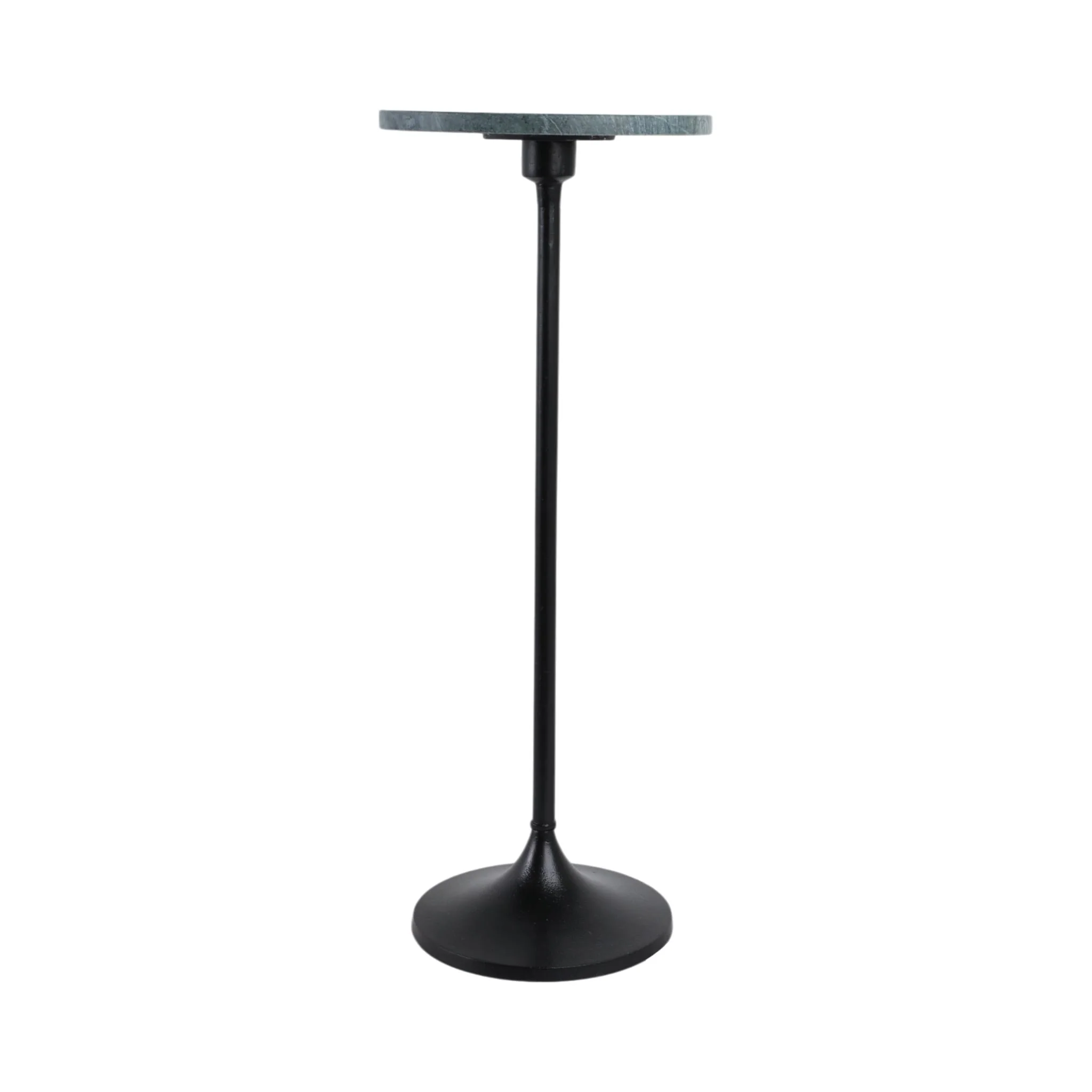 27x10" Marble Top Drink Table, Green/black - Image 4