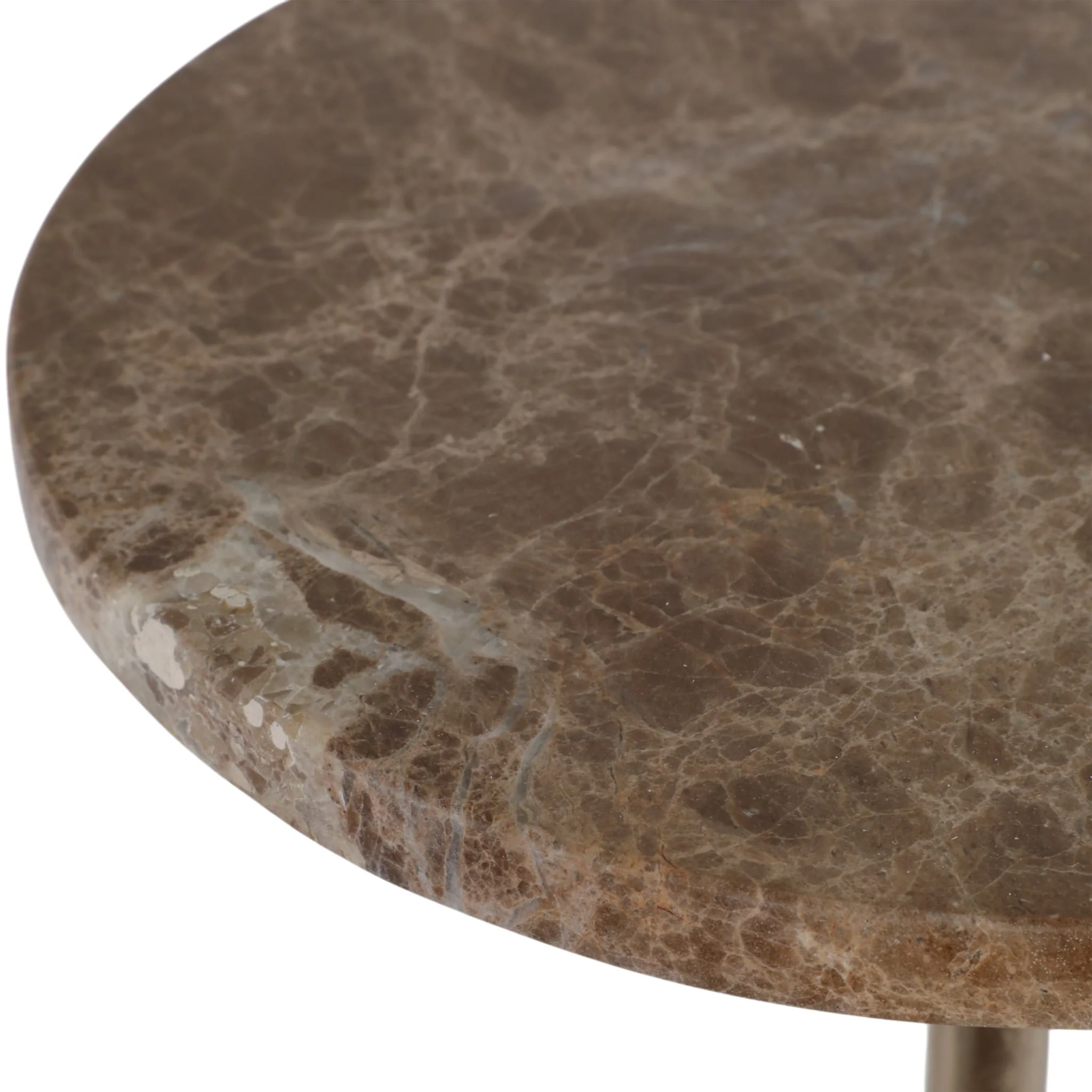 27x10" Marble Top Drink Table, Tan/gold - Image 6
