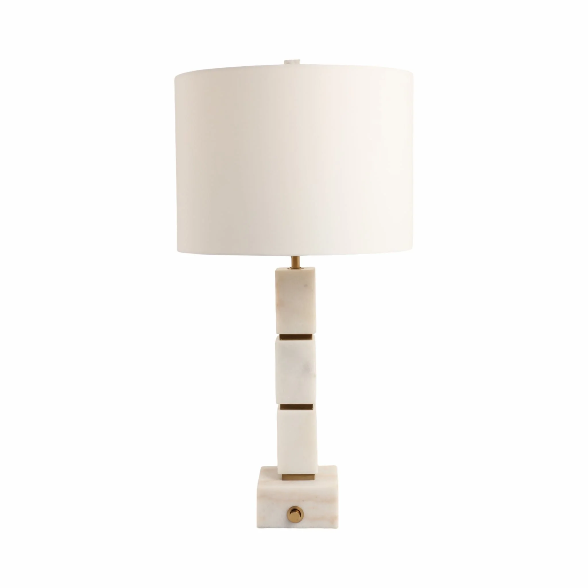 27x14" Stacked Marble Cubes Lamp Base Switch, Whit - Image 2