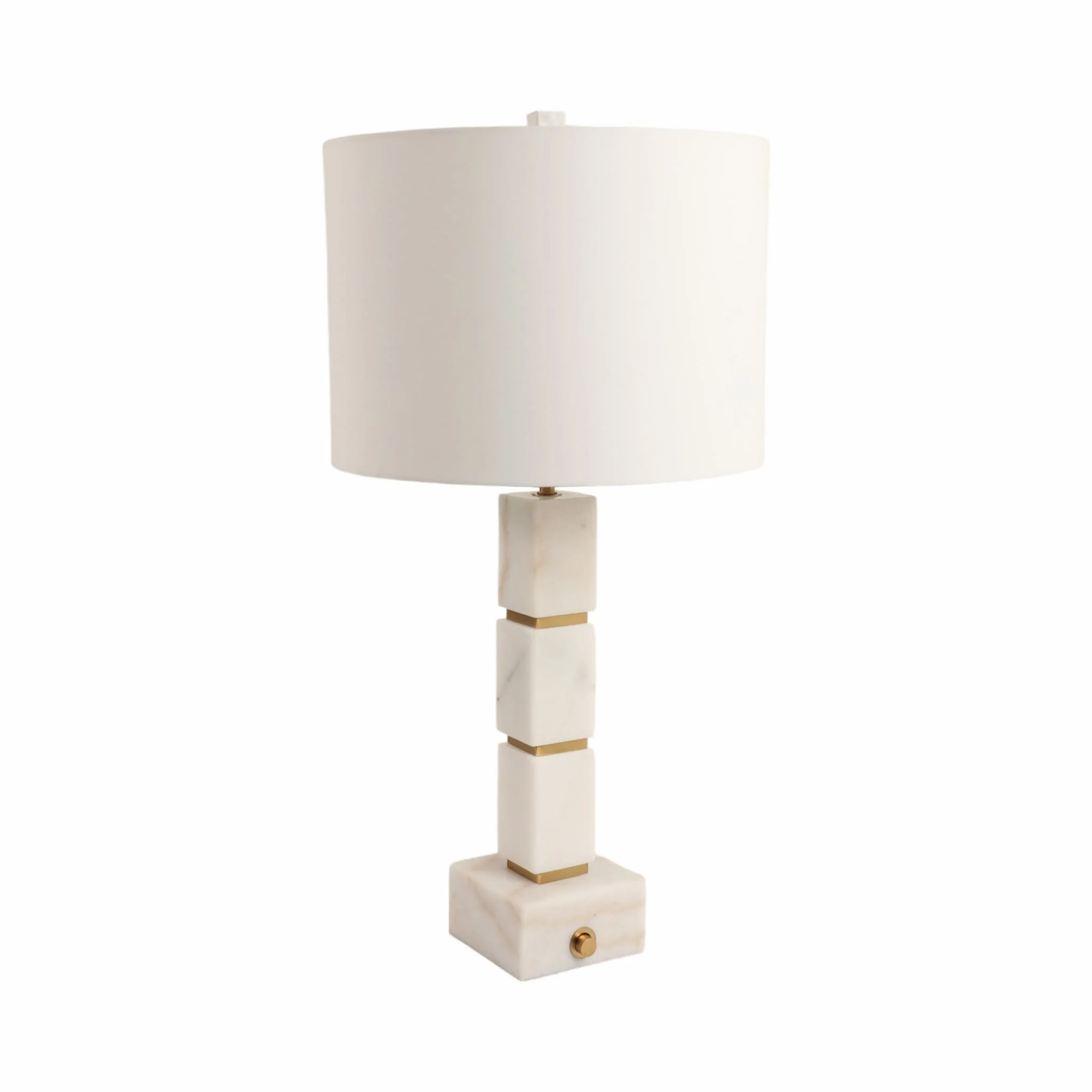 27x14" Stacked Marble Cubes Lamp Base Switch, Whit - Image 3