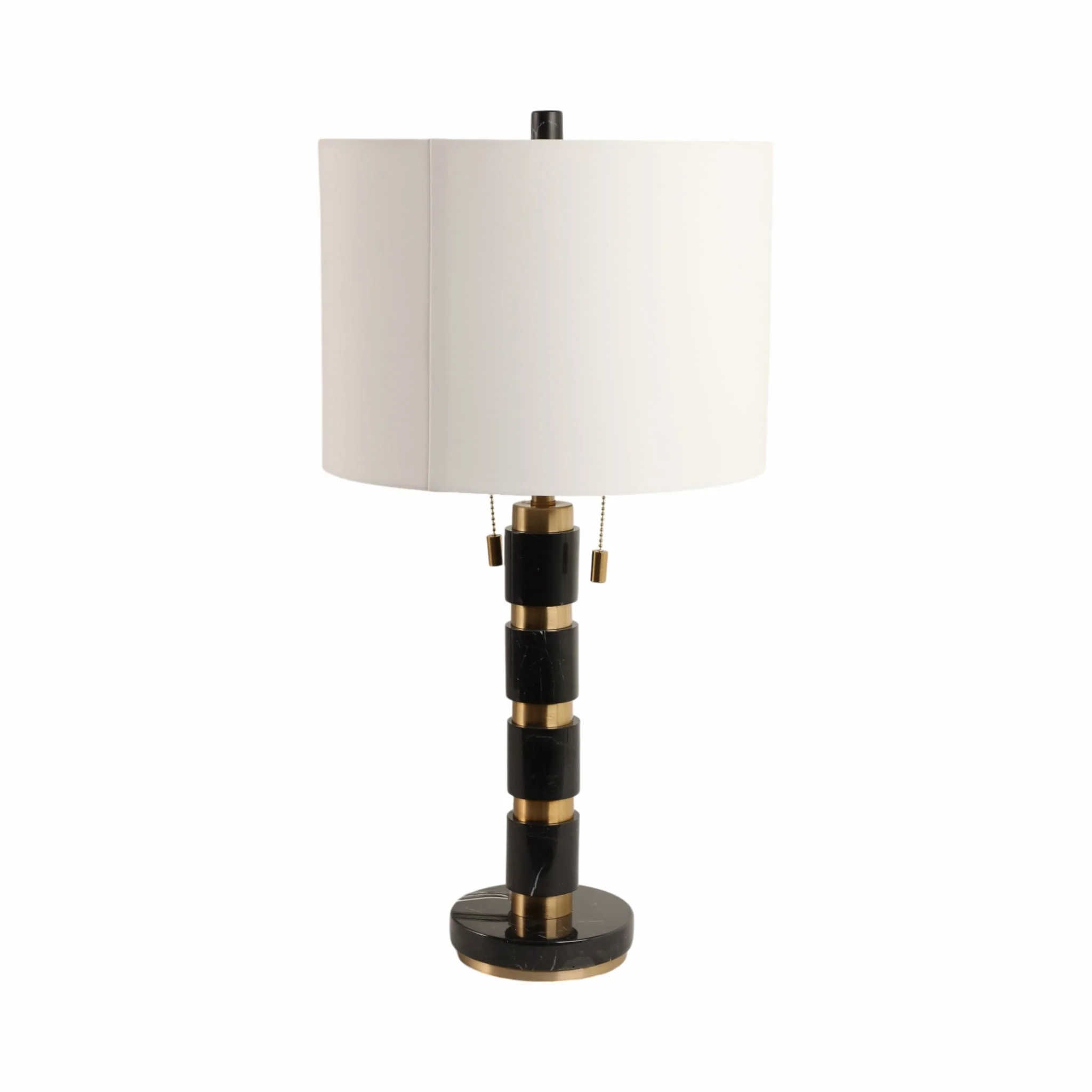 27x14" Stacked Marble Lamp With 2 Pulls, Black/gol - Image 4