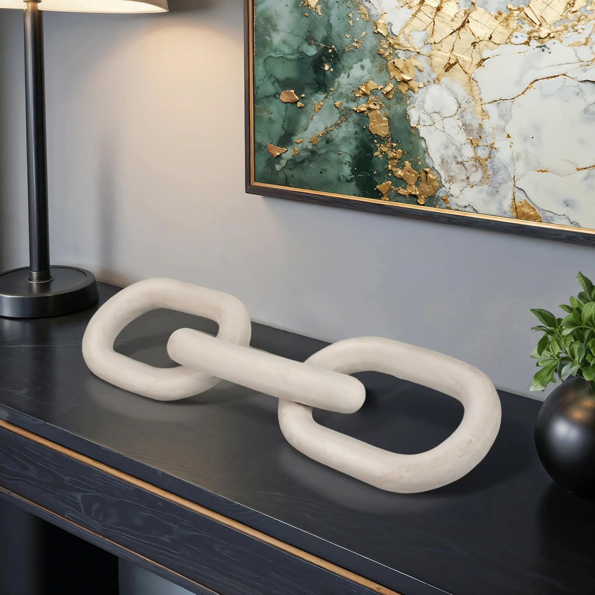 28" 3 Wooden Links, White - Image 9