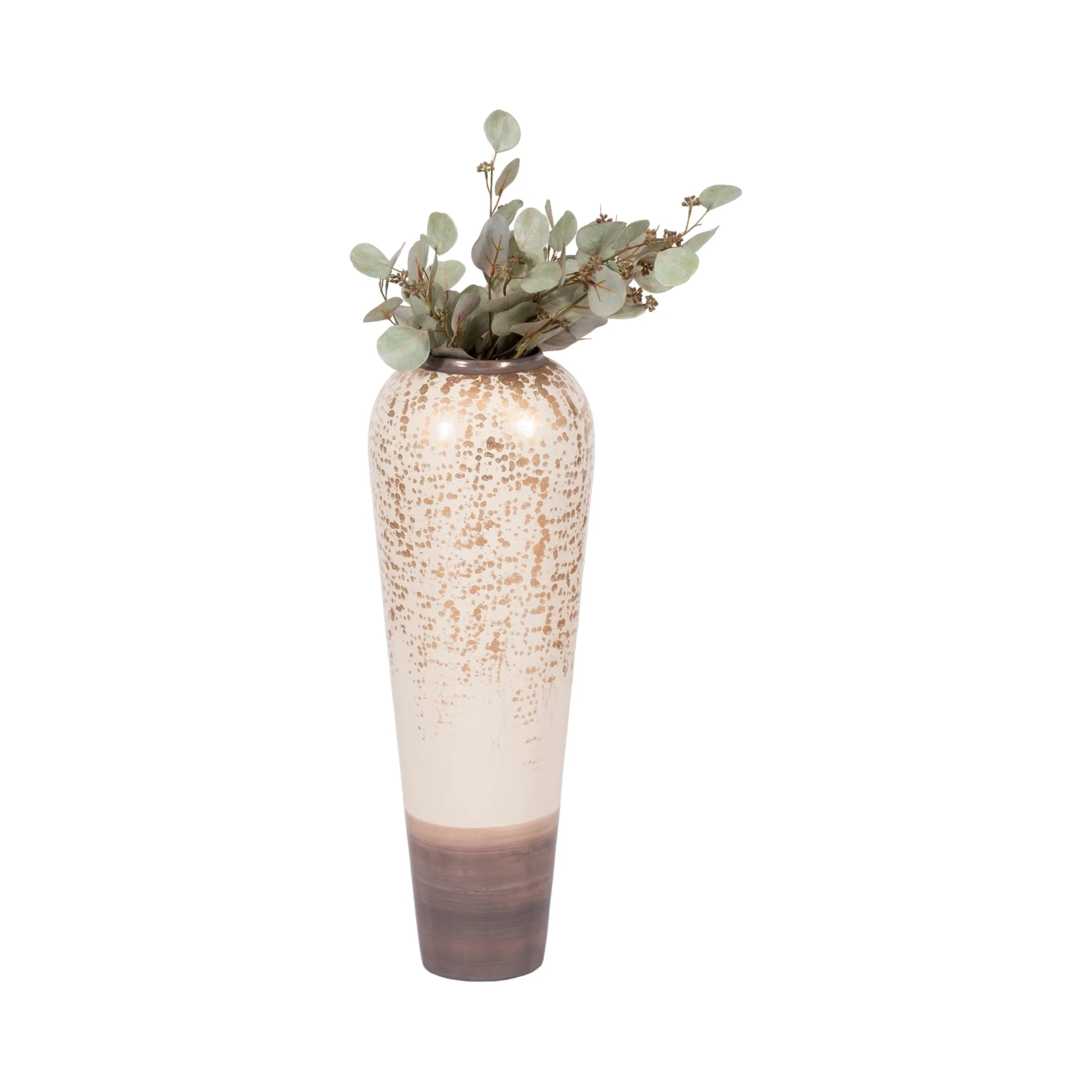 28" Opulence Metal Floor Vase, Grey Multi - Image 2