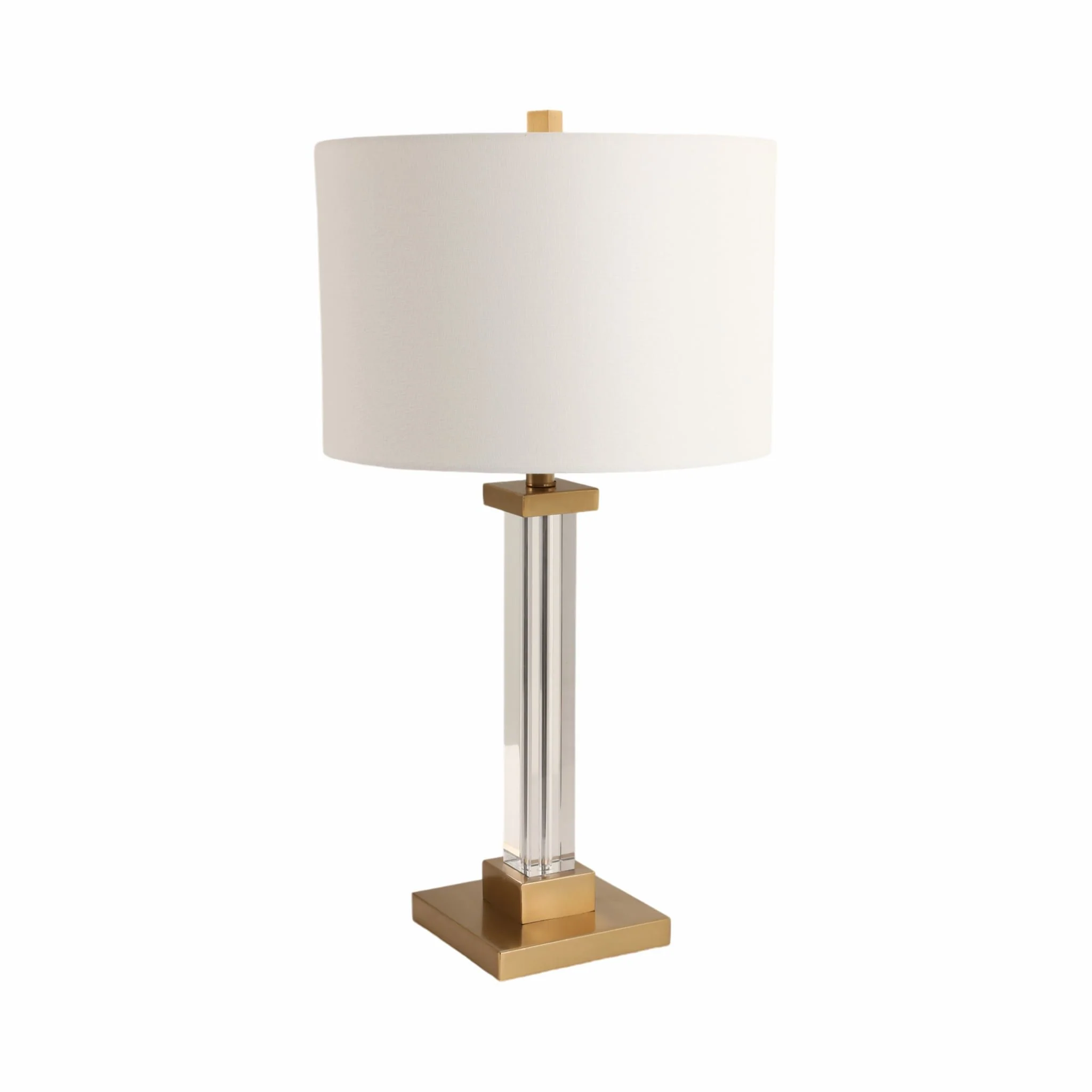 28x15" Traditional Crystal Lamp, Clear - Image 3