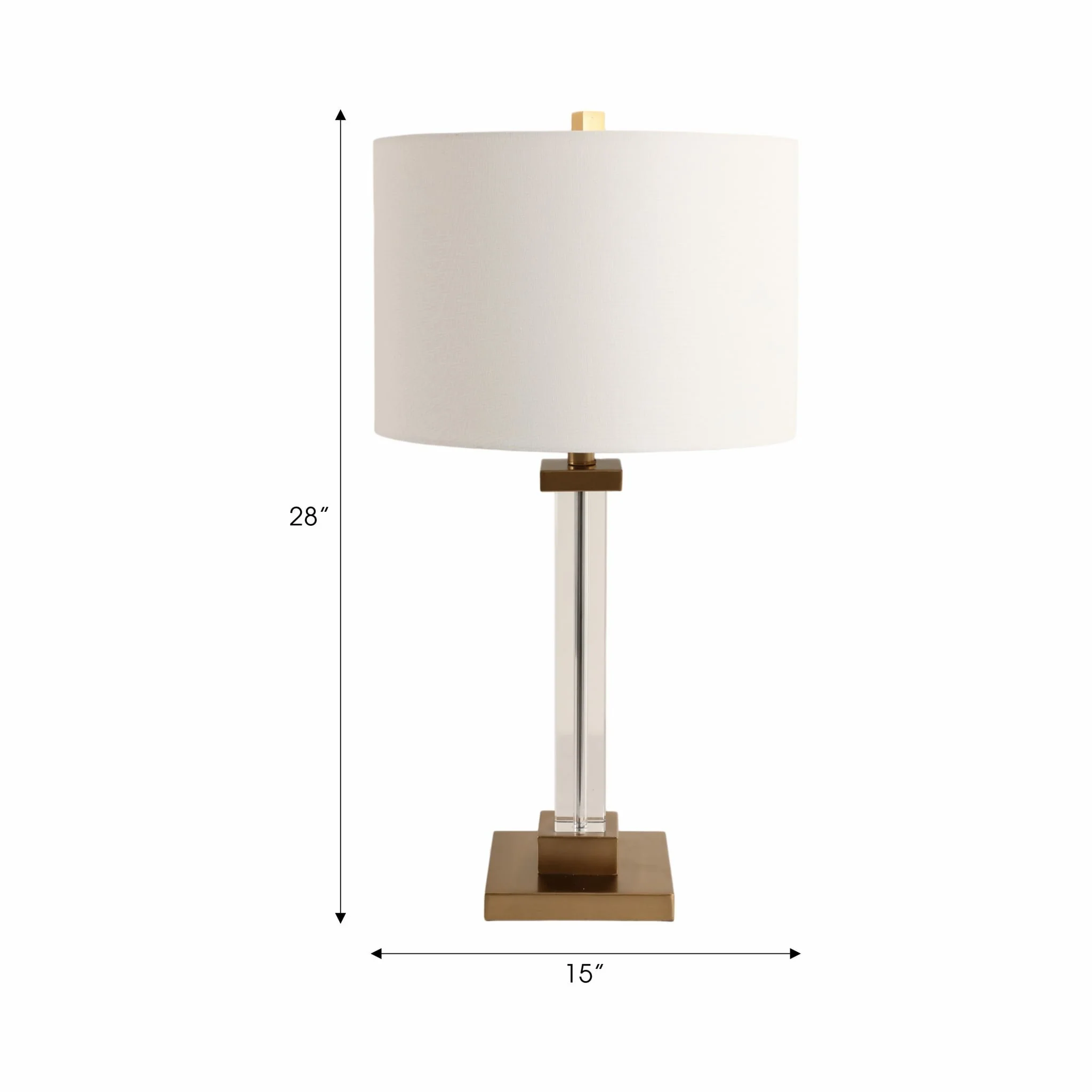 28x15" Traditional Crystal Lamp, Clear - Image 7