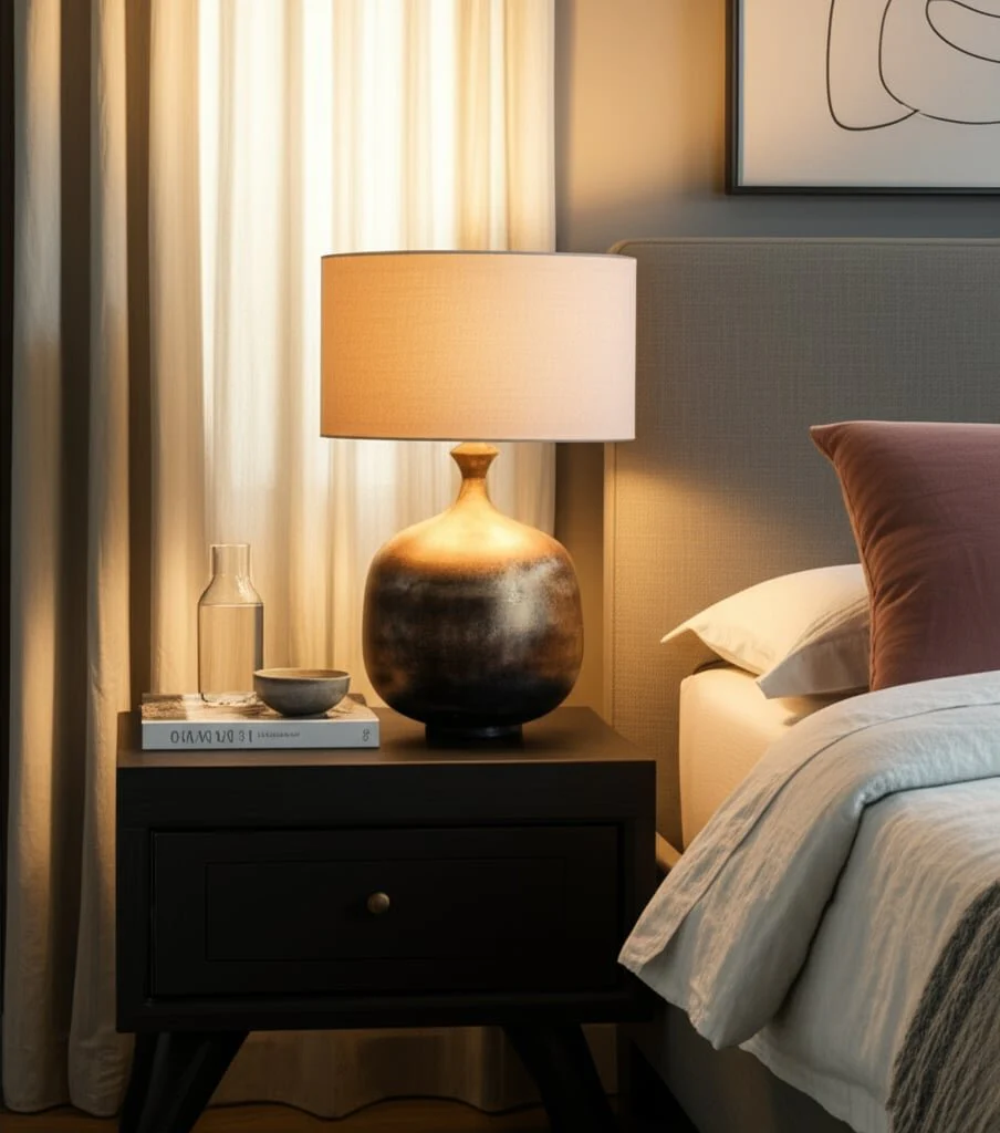 28x22" Metal Base Table Lamp, Brown Multi - Image 7