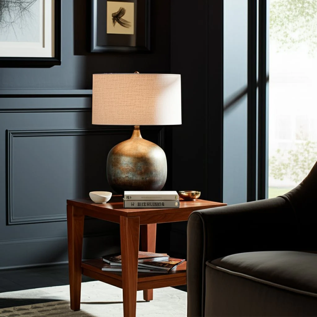 28x22" Metal Base Table Lamp, Brown Multi - Image 8