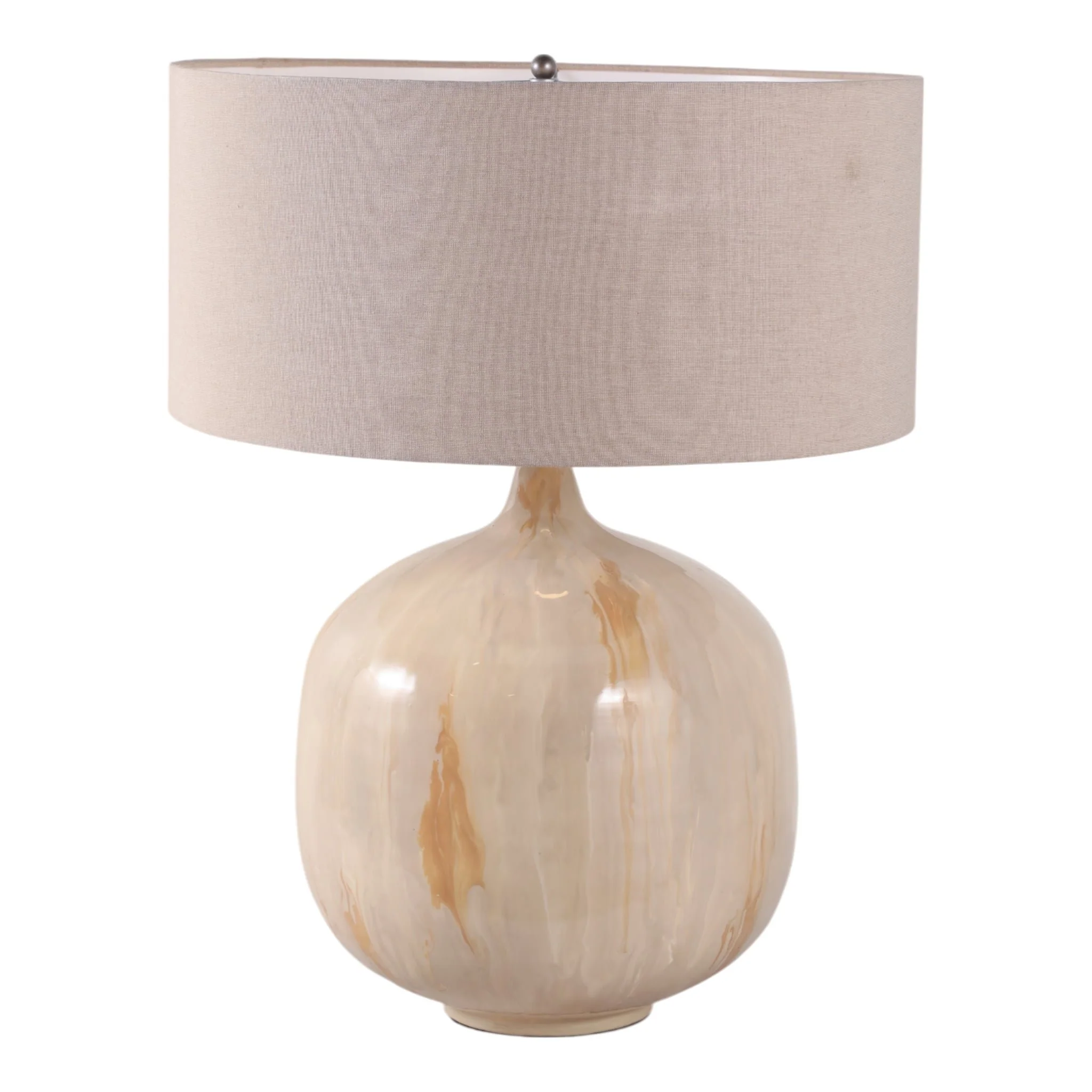 28x22" Metal Base Table Lamp, Ivory - Image 2