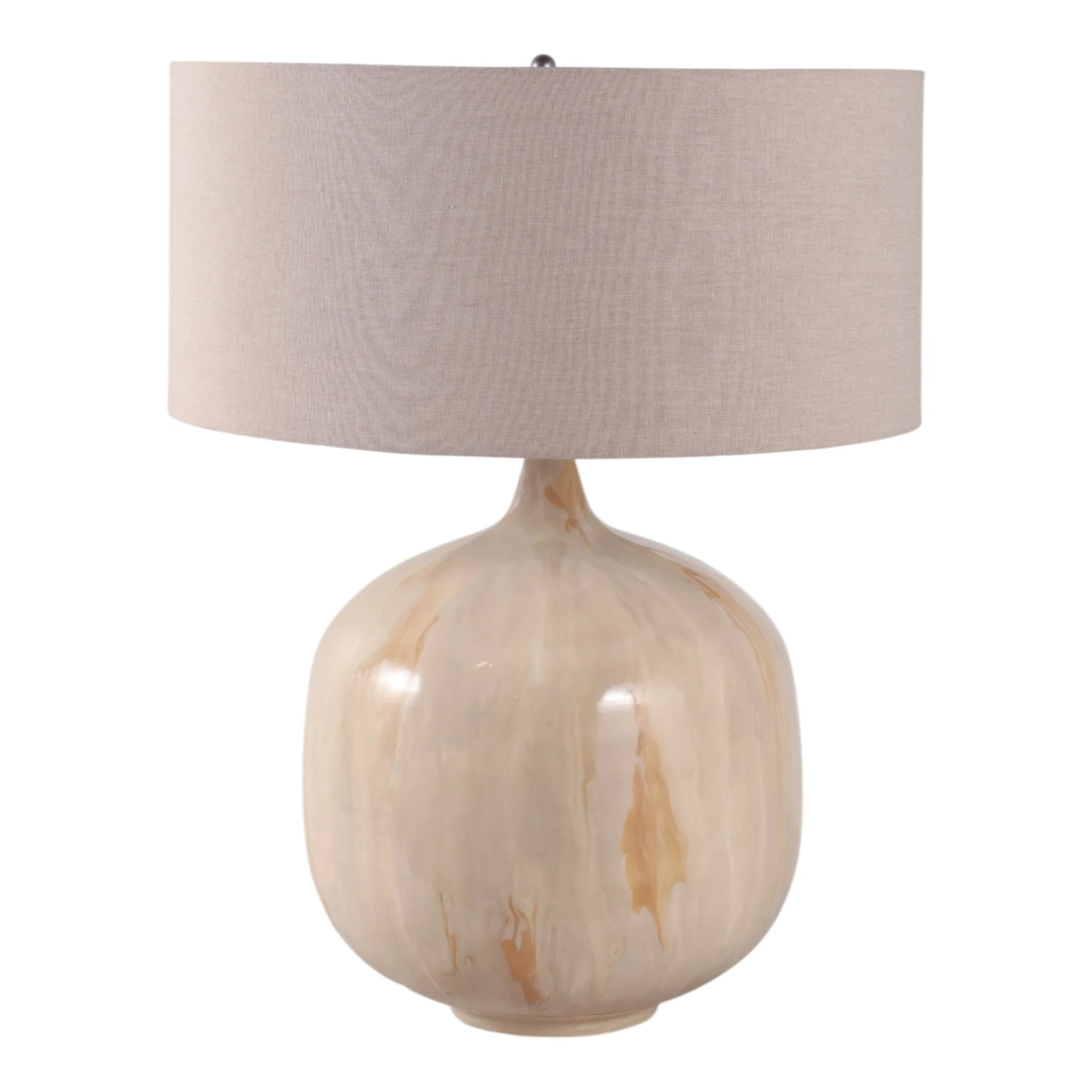 28x22" Metal Base Table Lamp, Ivory - Image 3