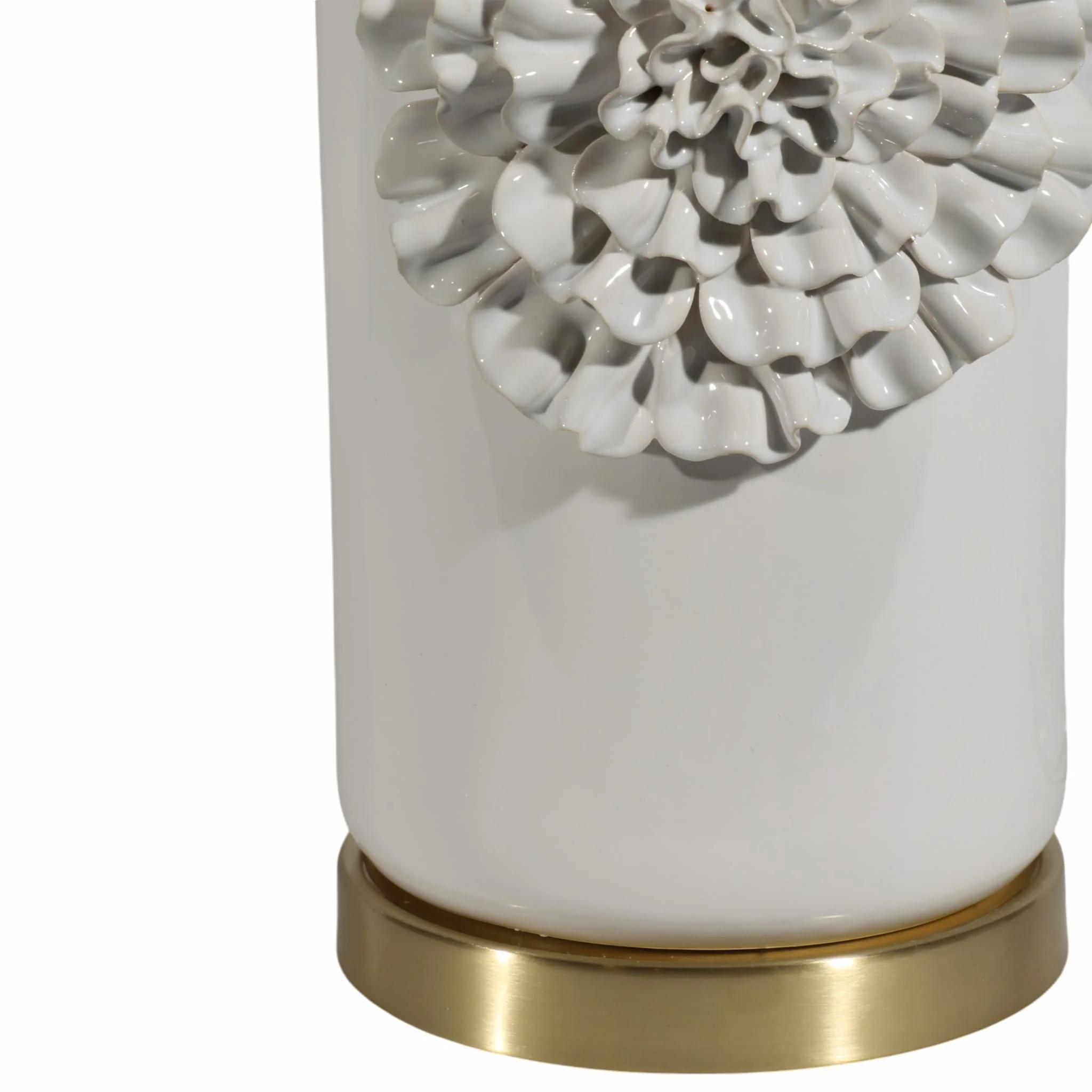 29" Dahlia Flower Applique Table Lamp, Cream/gold - Image 6