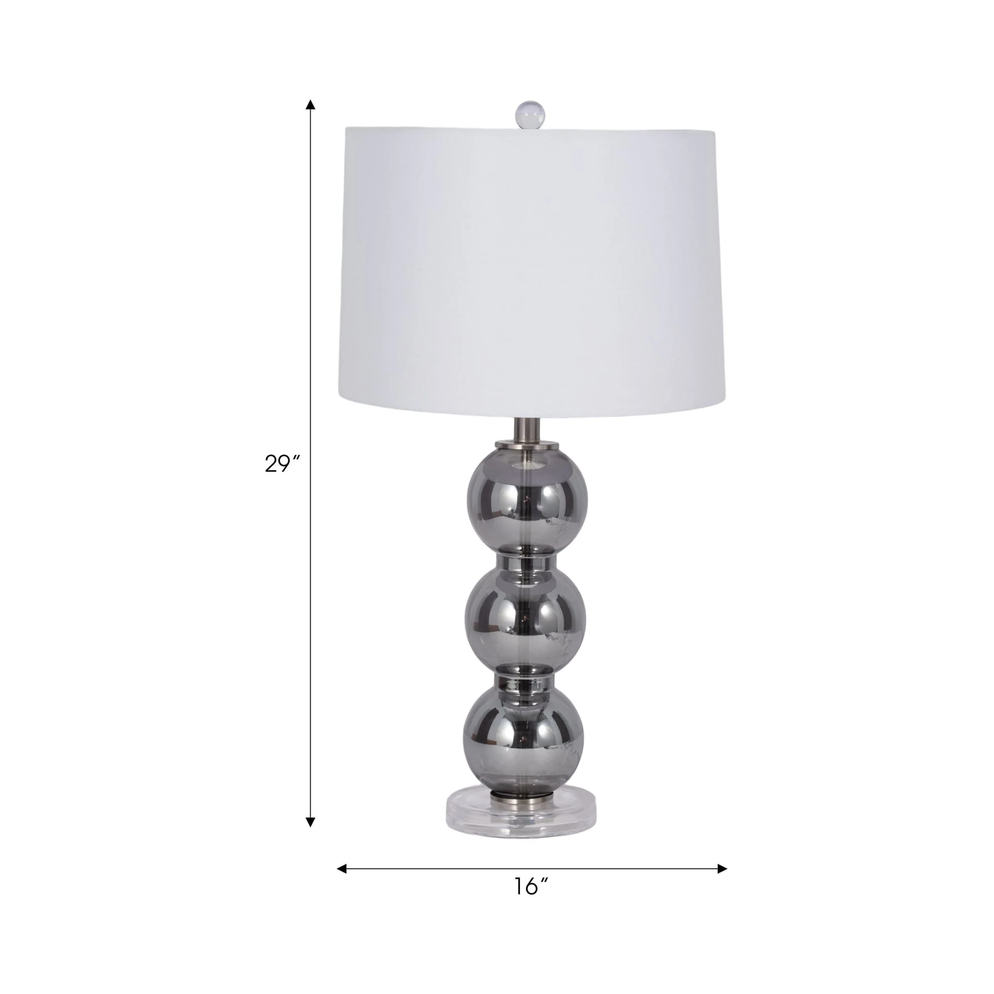 29" Stacked Glass Ball Table Lamp Crystal Base, Sm - Image 6