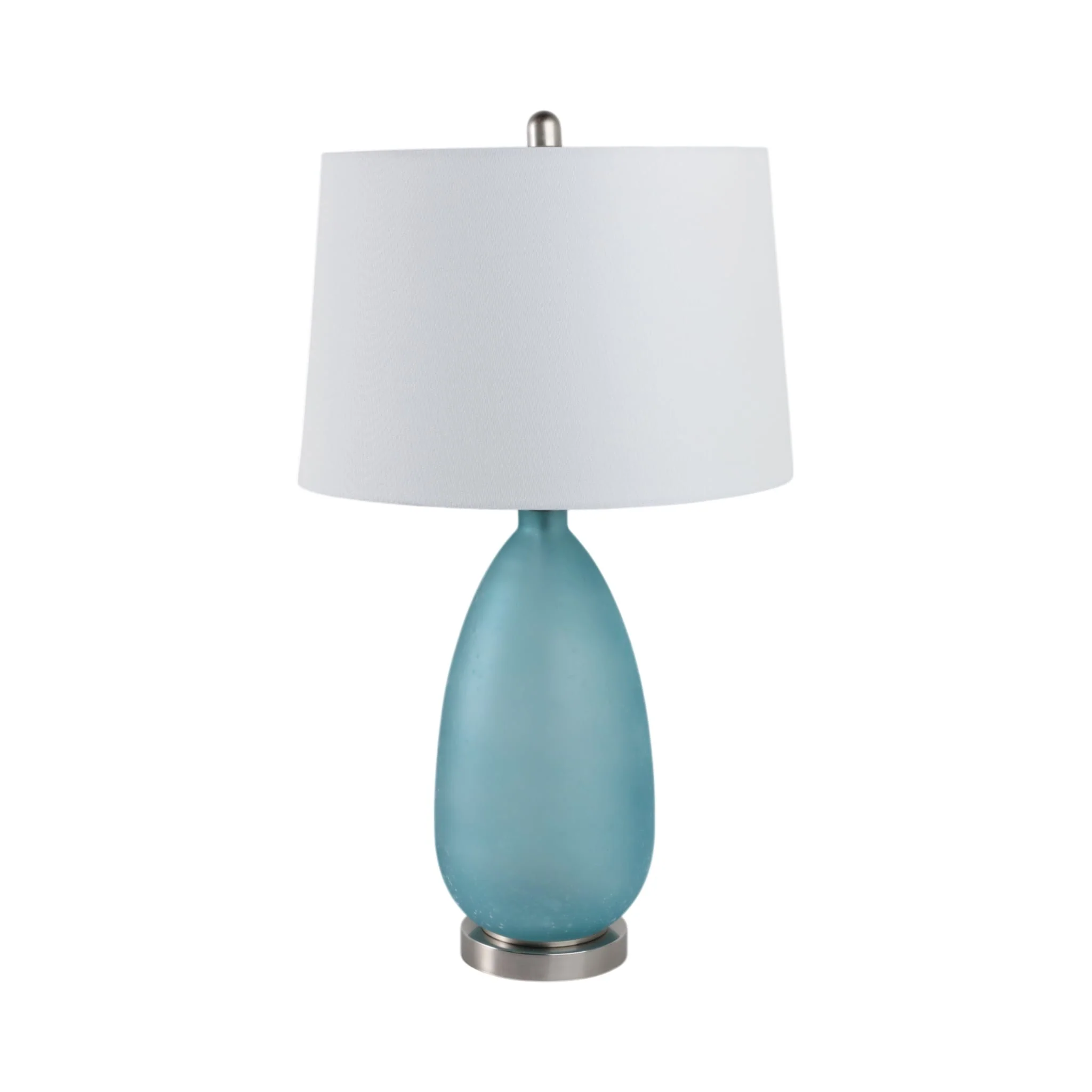 29x17" Frosted Glass Table Lamp, Blue - Image 3