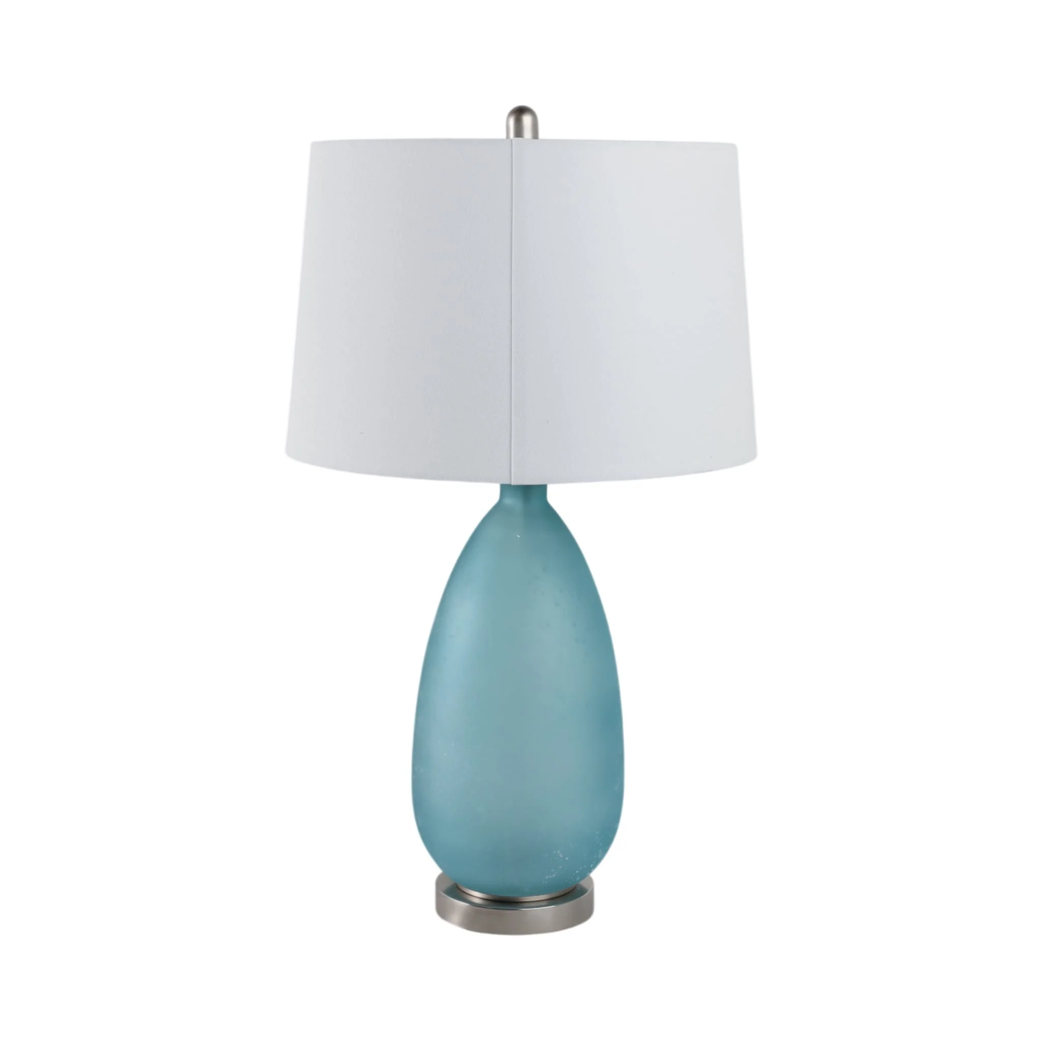 29x17" Frosted Glass Table Lamp, Blue - Image 4