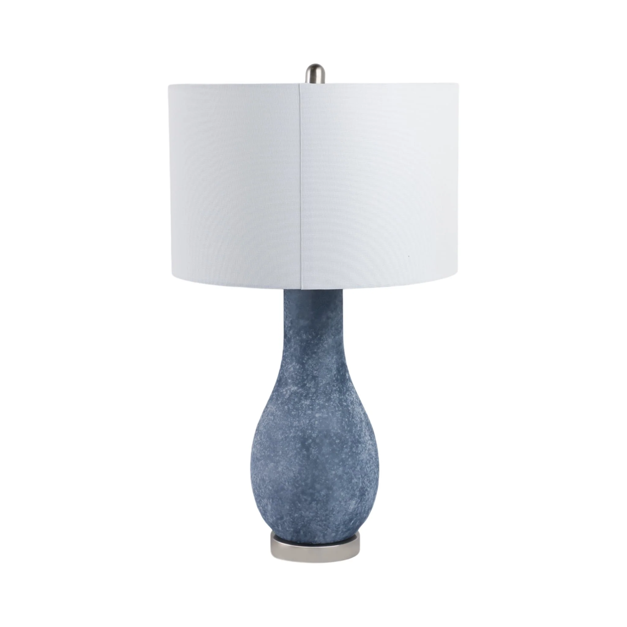 29x17" Frosted Glass Teardrop Table Lamp, Dark Blu - Image 4