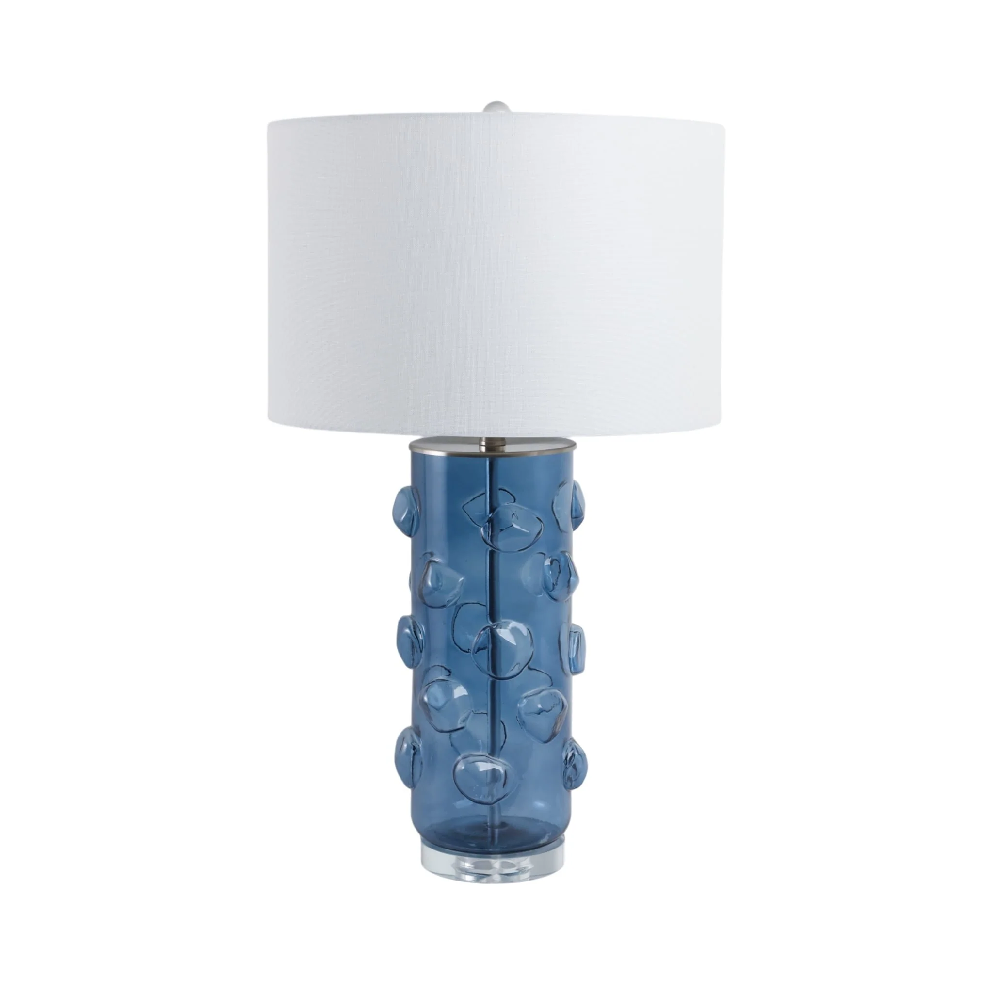 29x17" Glass Bubbles Table Lamp, Blue - Image 4