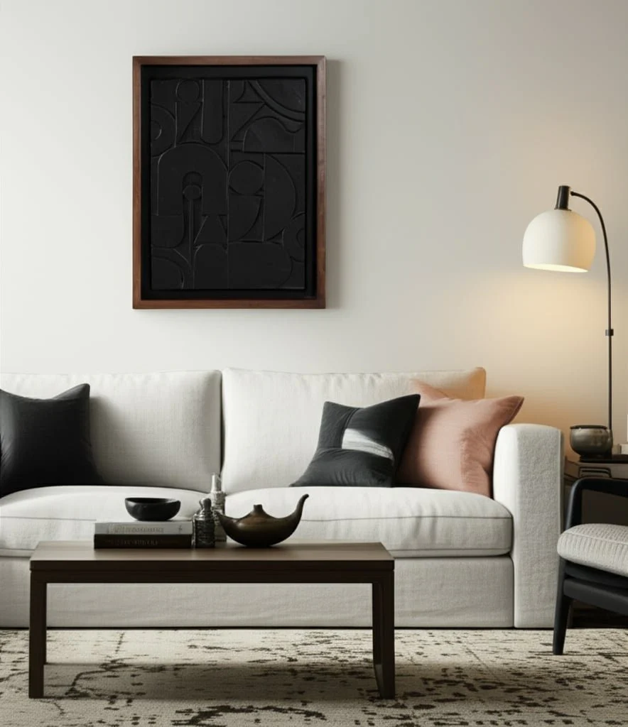 29x22" Paper Mache Wall Art, Black/dark Brown - Image 10