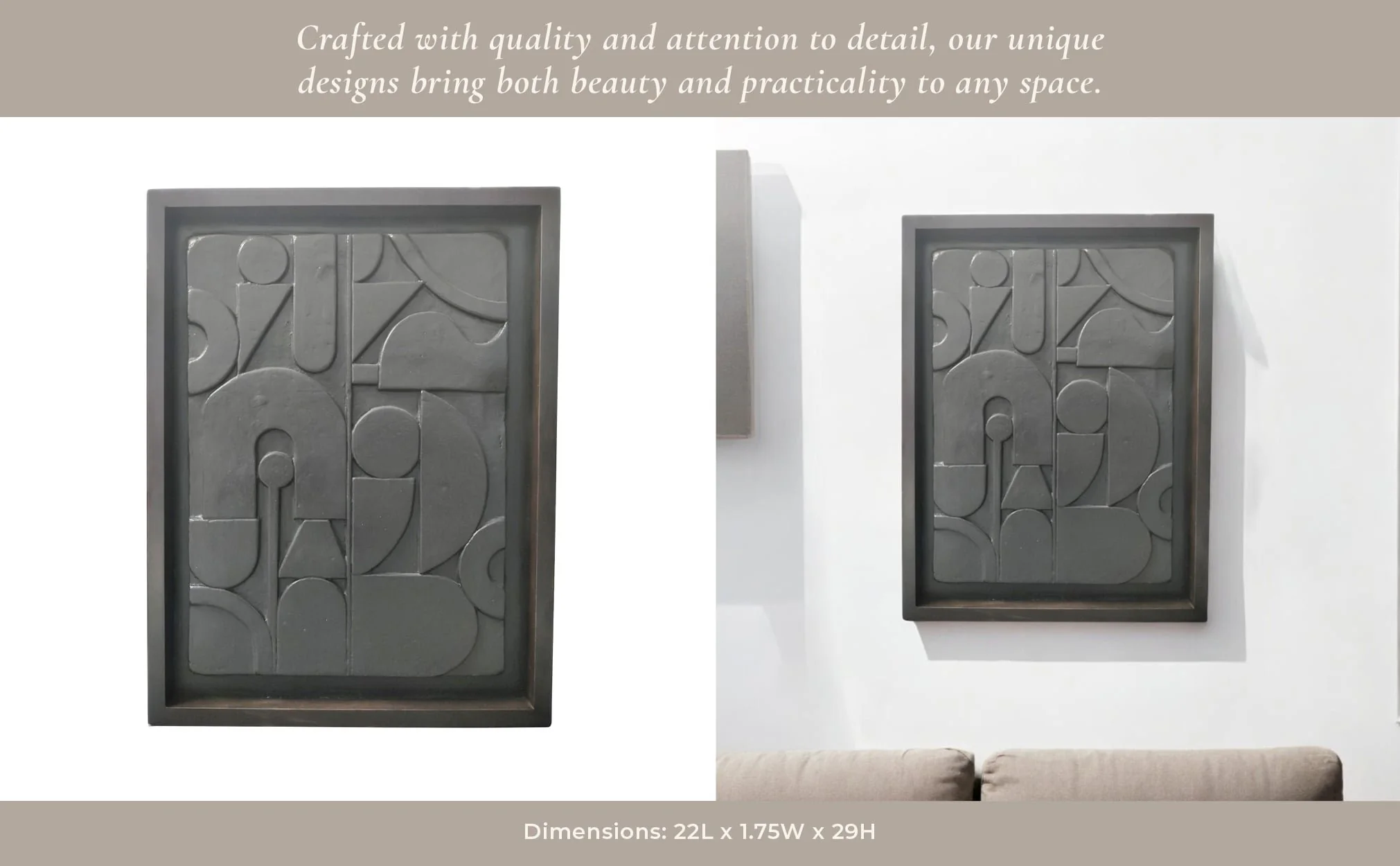 29x22" Paper Mache Wall Art, Black/dark Brown - Image 11