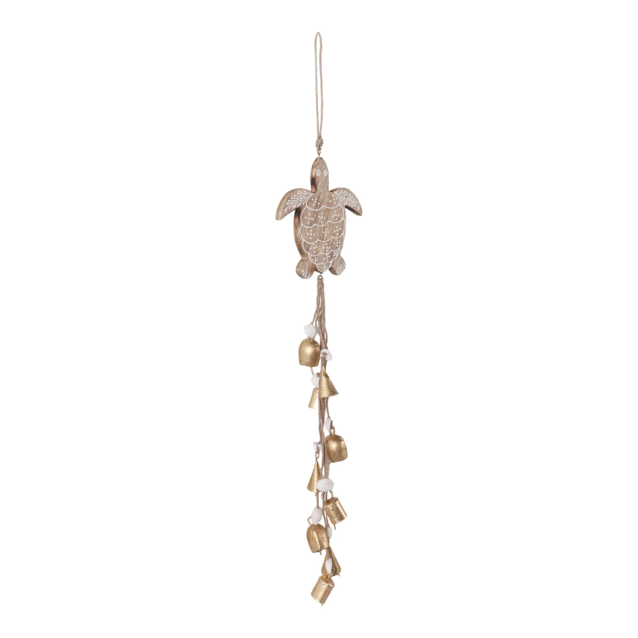 29x6" Sea Turtle With Shells Chime, Brown - Image 2