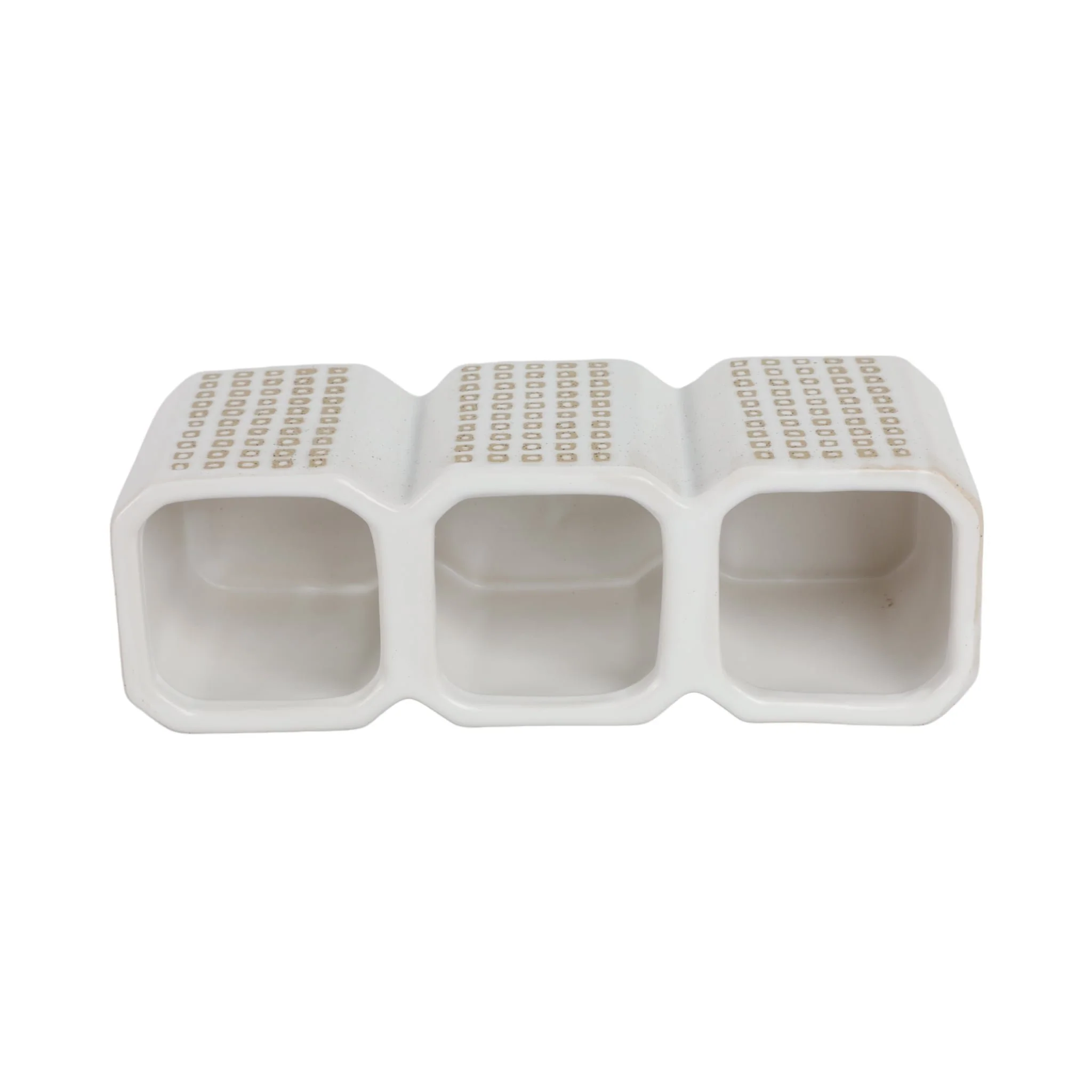 3-cup Dotted Pen Holder, Beige - Image 6