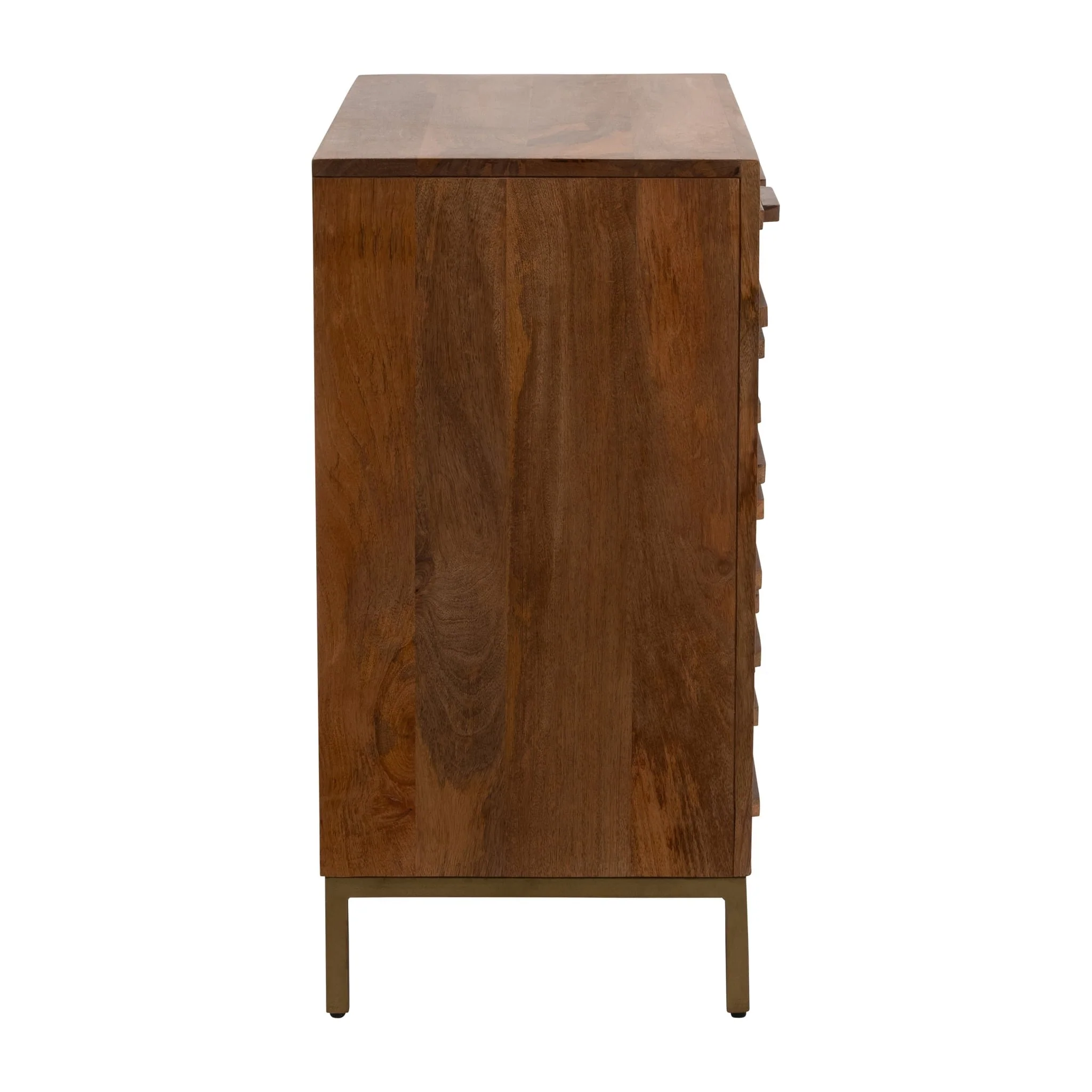 30" Midcentury Slat 2 Door Cabinet, Mango Brwn - Image 5