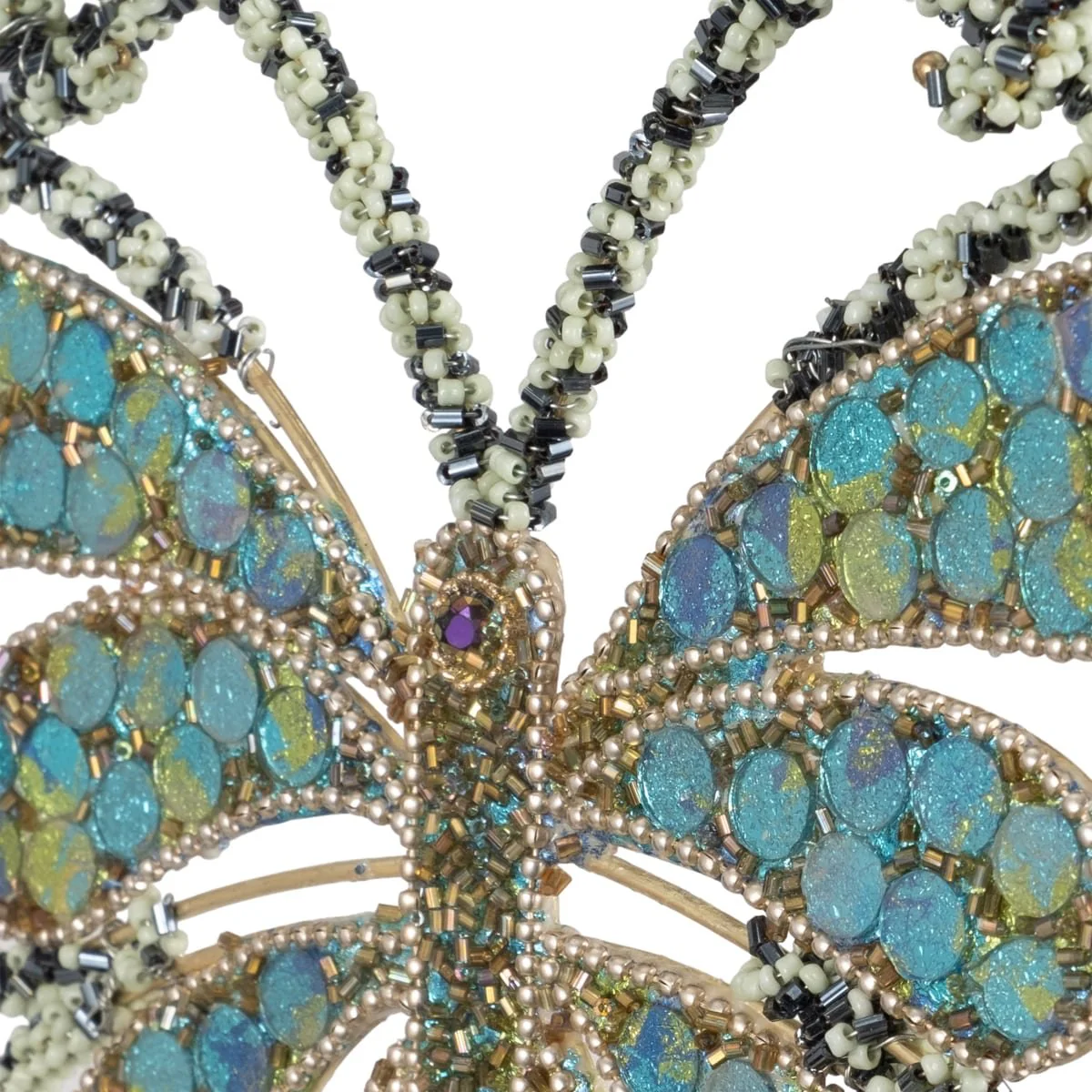30" Mosaic Butterfly With Bells, Blue/gold - Image 4