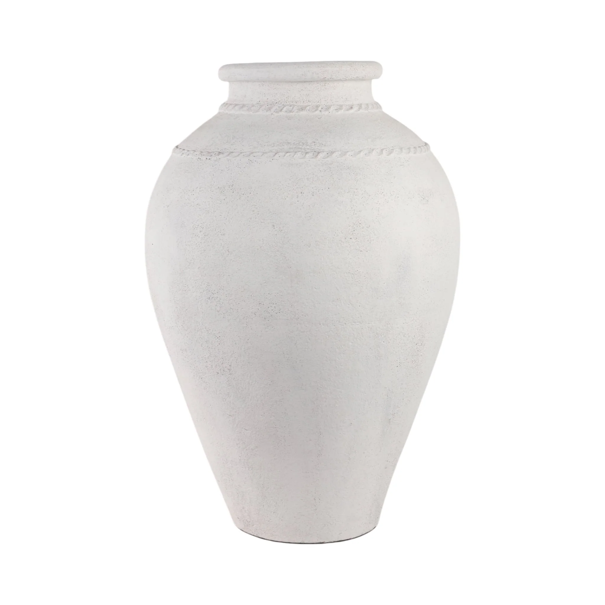 30" Terracotta Floor Vase, Ivory - Image 4