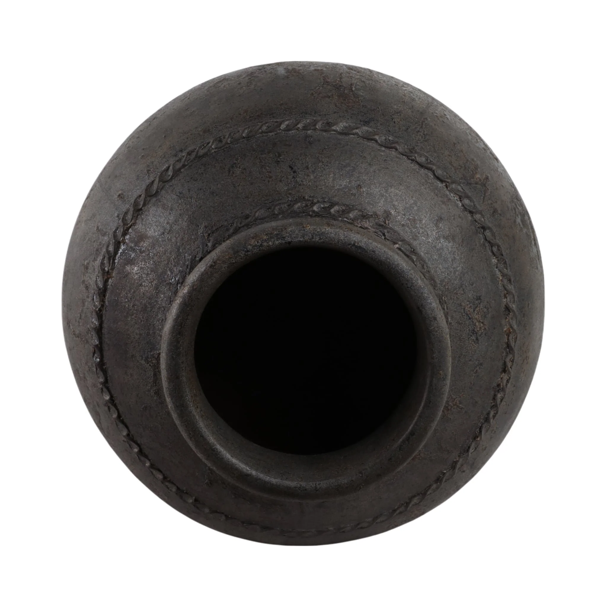 30" Terracotta Floor Vase, Rustic Black - Image 6