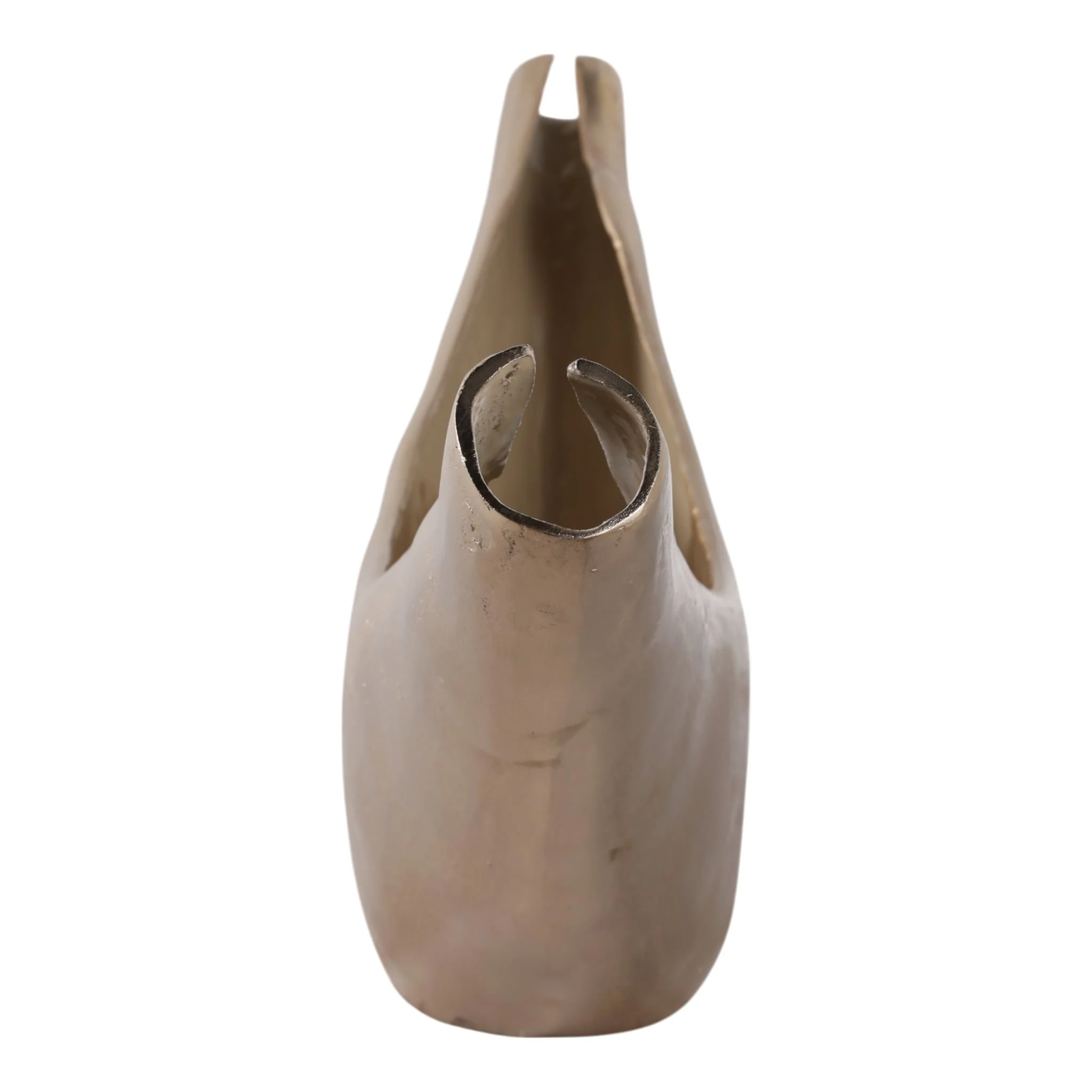 30x13" V-shaped Metal Bowl, Gold/tan - Image 3