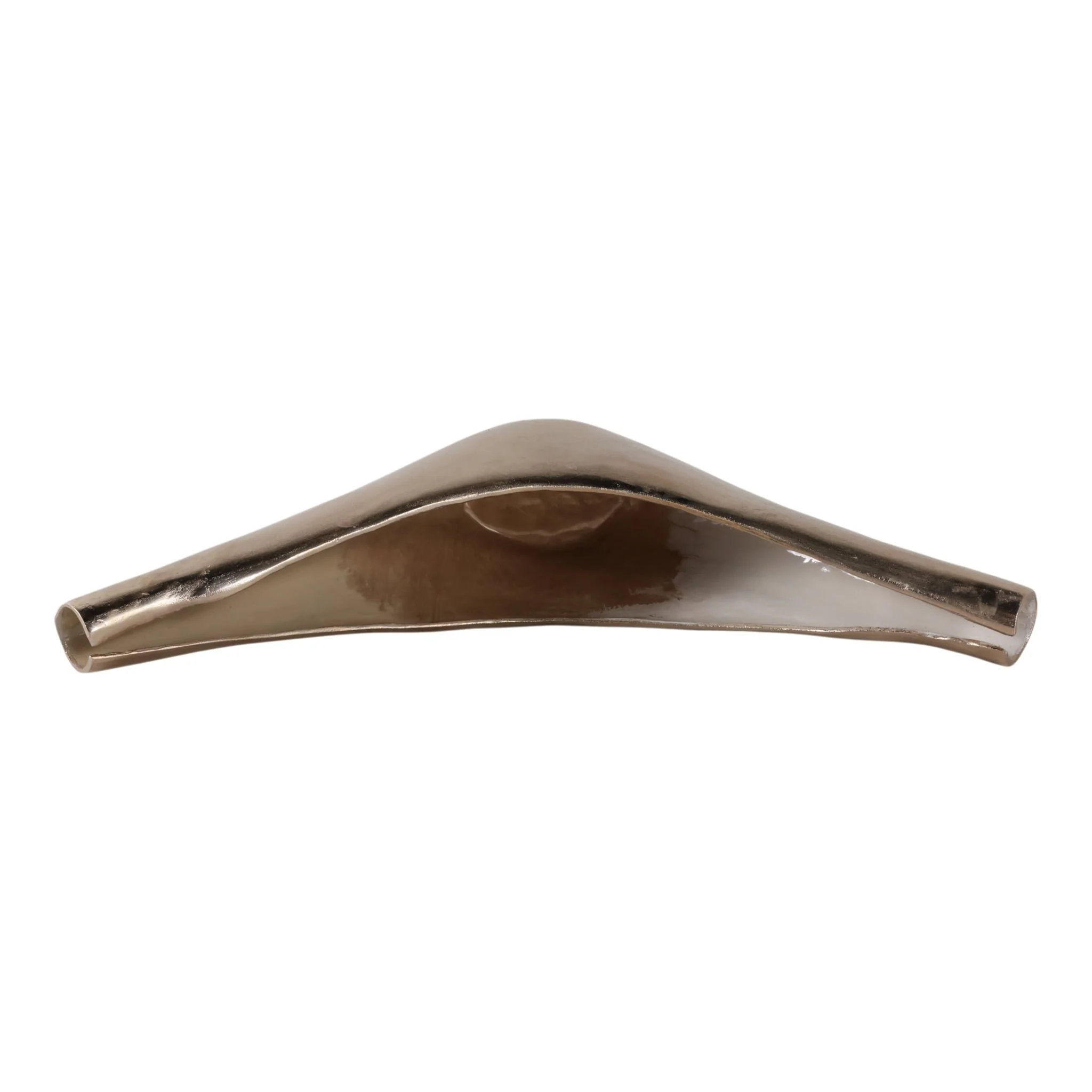 30x13" V-shaped Metal Bowl, Gold/tan - Image 6