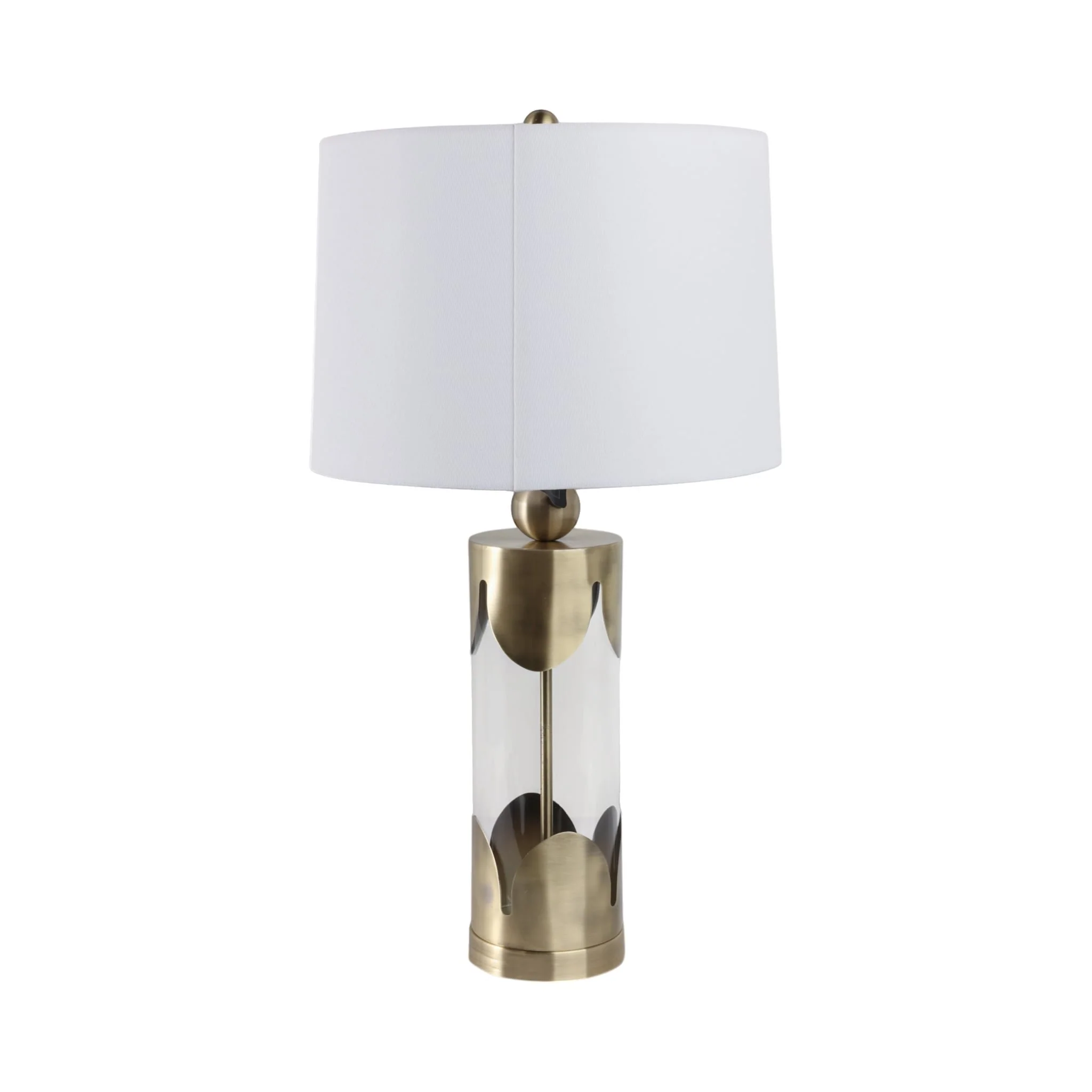 30x16" Scallop Border Lamp, Gold - Image 4
