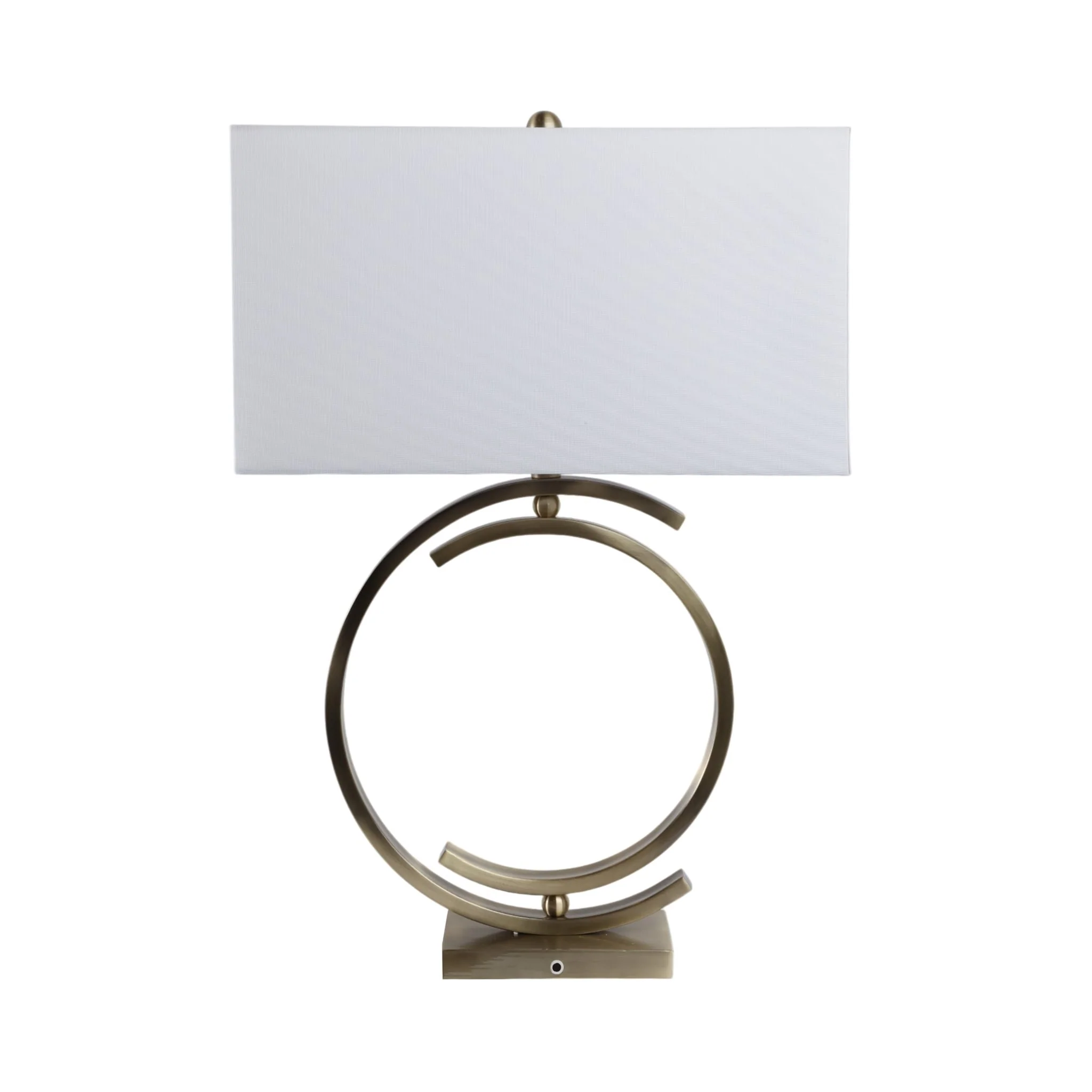 30x20" Half-circles Rectangle Shade Lamp, Antique - Image 4