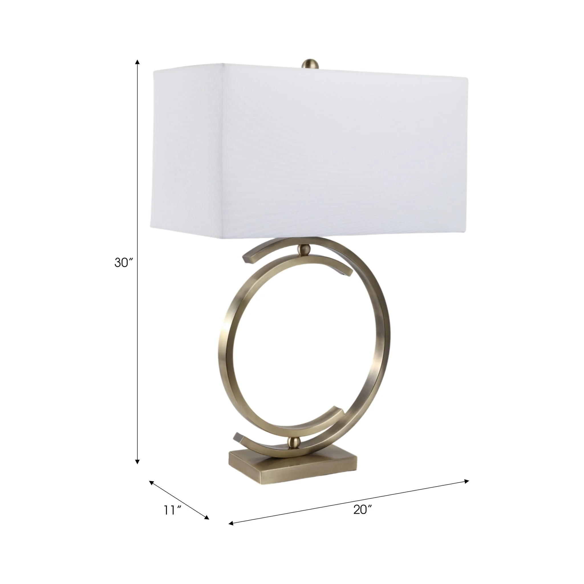 30x20" Half-circles Rectangle Shade Lamp, Antique - Image 6