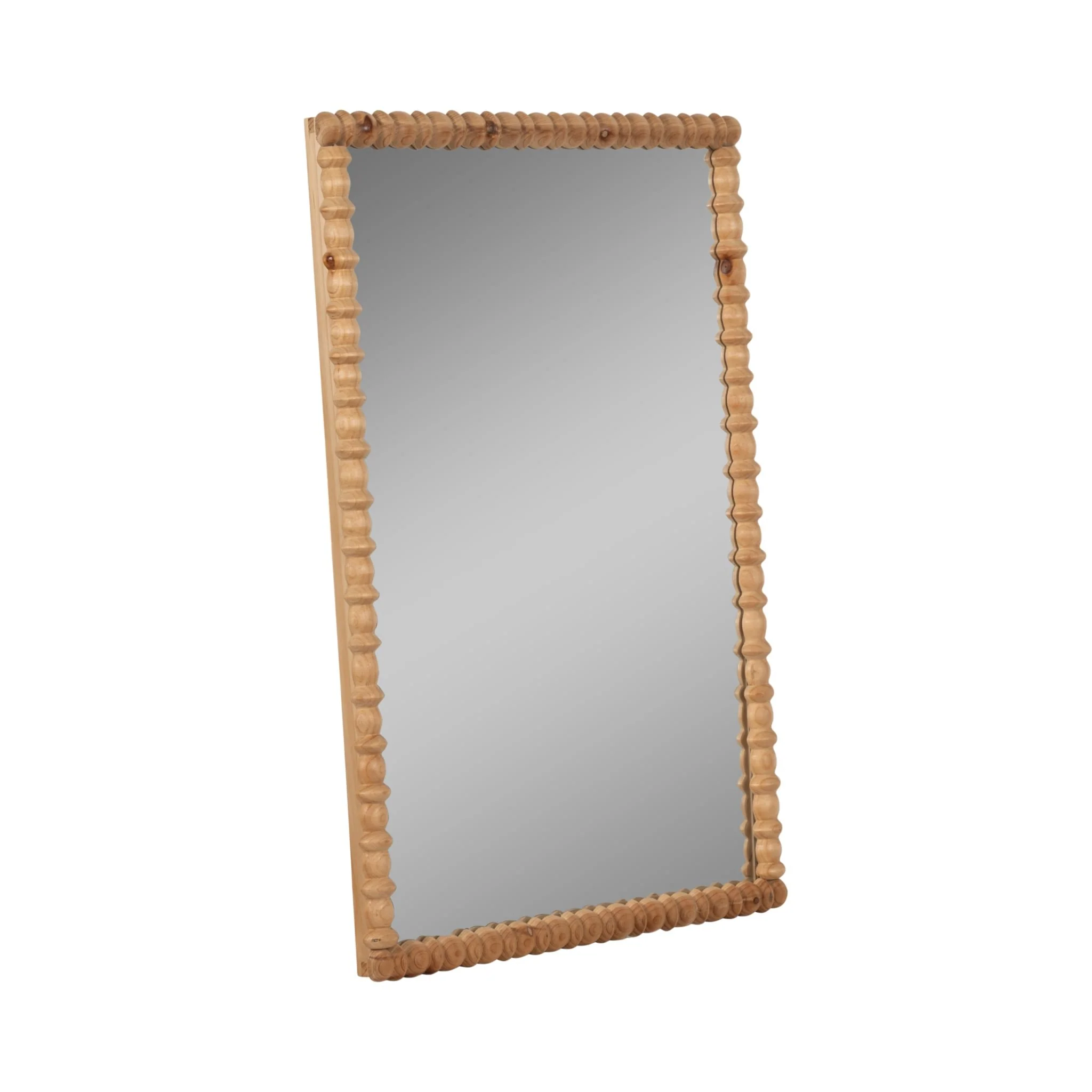 30x44 Carved Wood Mirror, Natural - Image 2