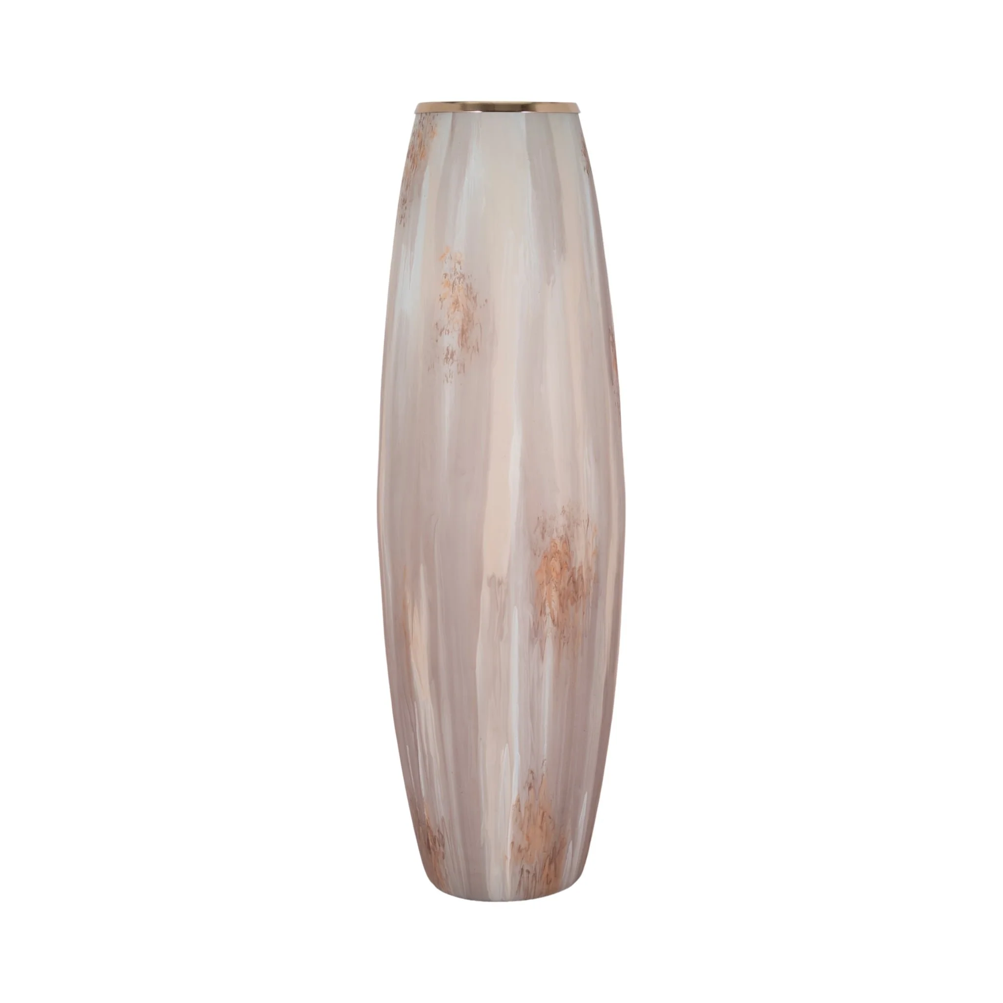 31" Curved Glass Vase Opal Finish, Ivory Multi - Image 3