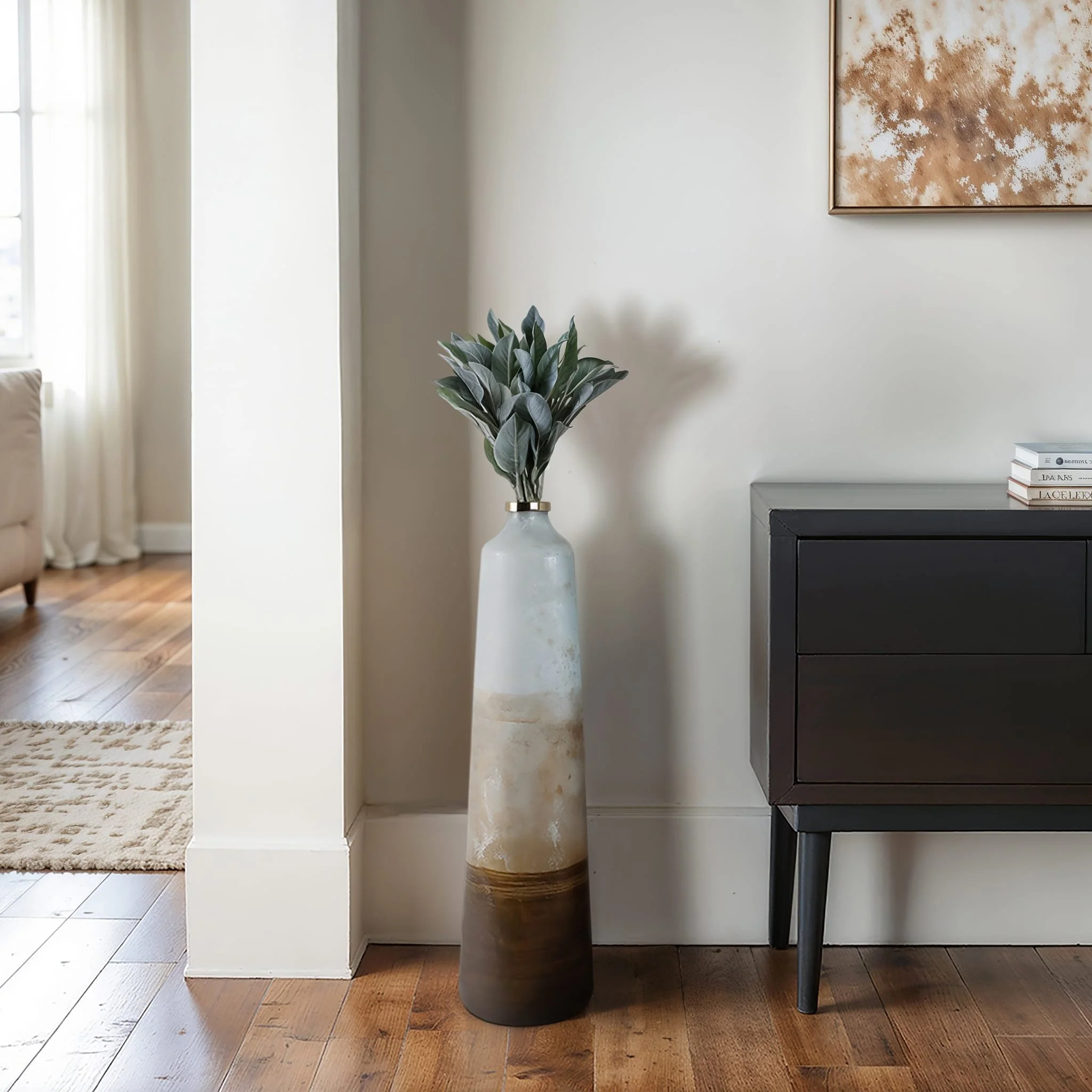 31" Gold Ombre Floor Vase, White/gold - Image 10
