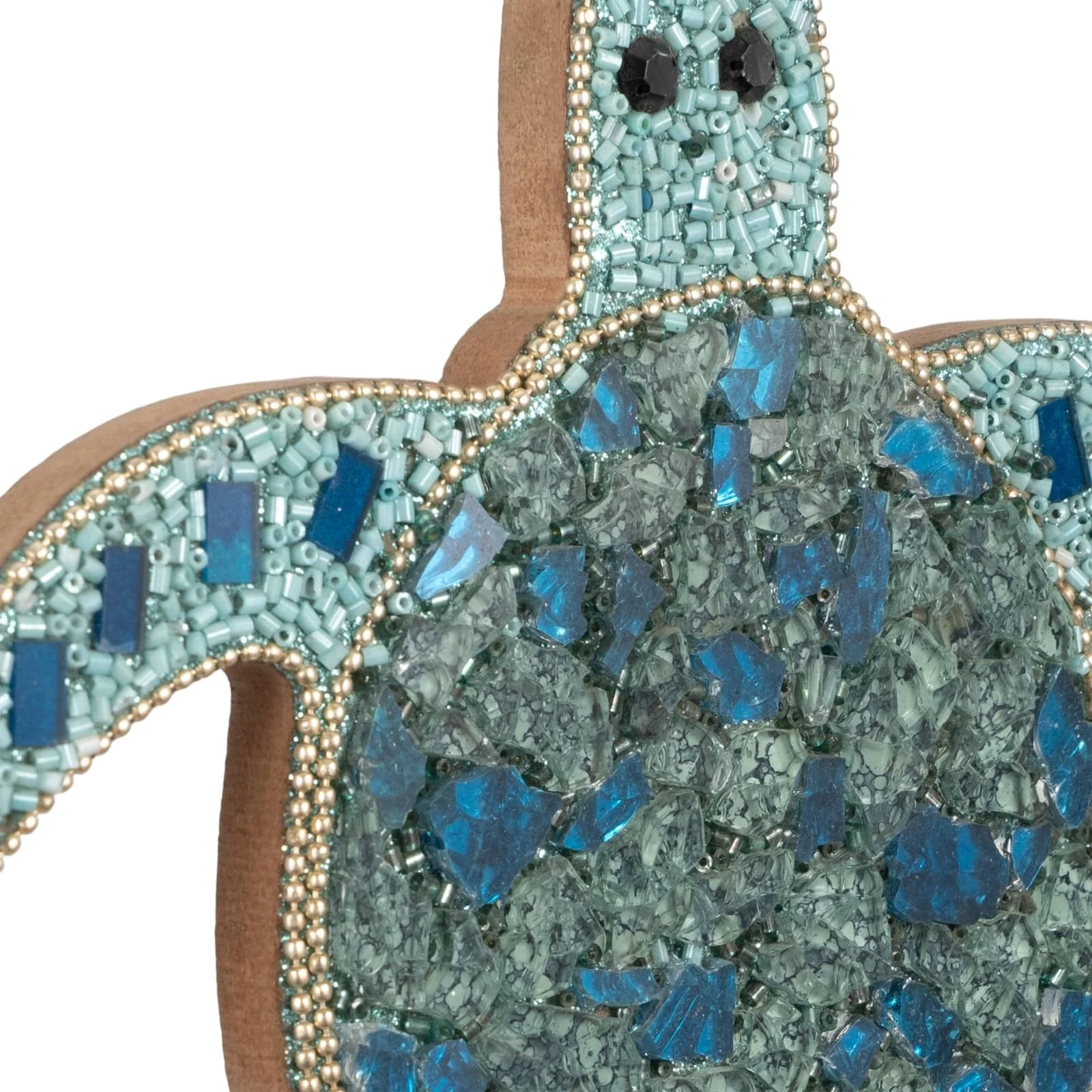 31" Mosaic Turtle With Bells, Blue/gold - Image 4