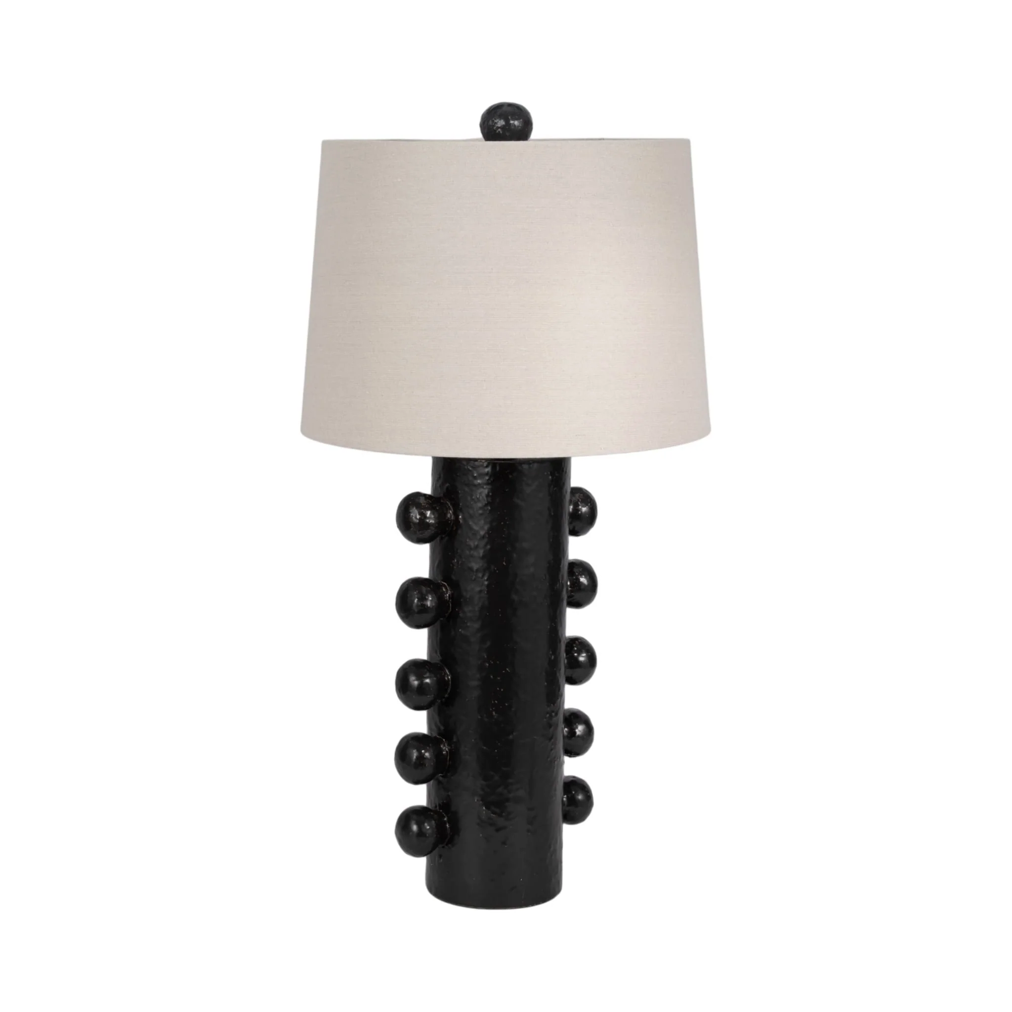 31" Tall Knobby Table Lamp, Black - Image 3