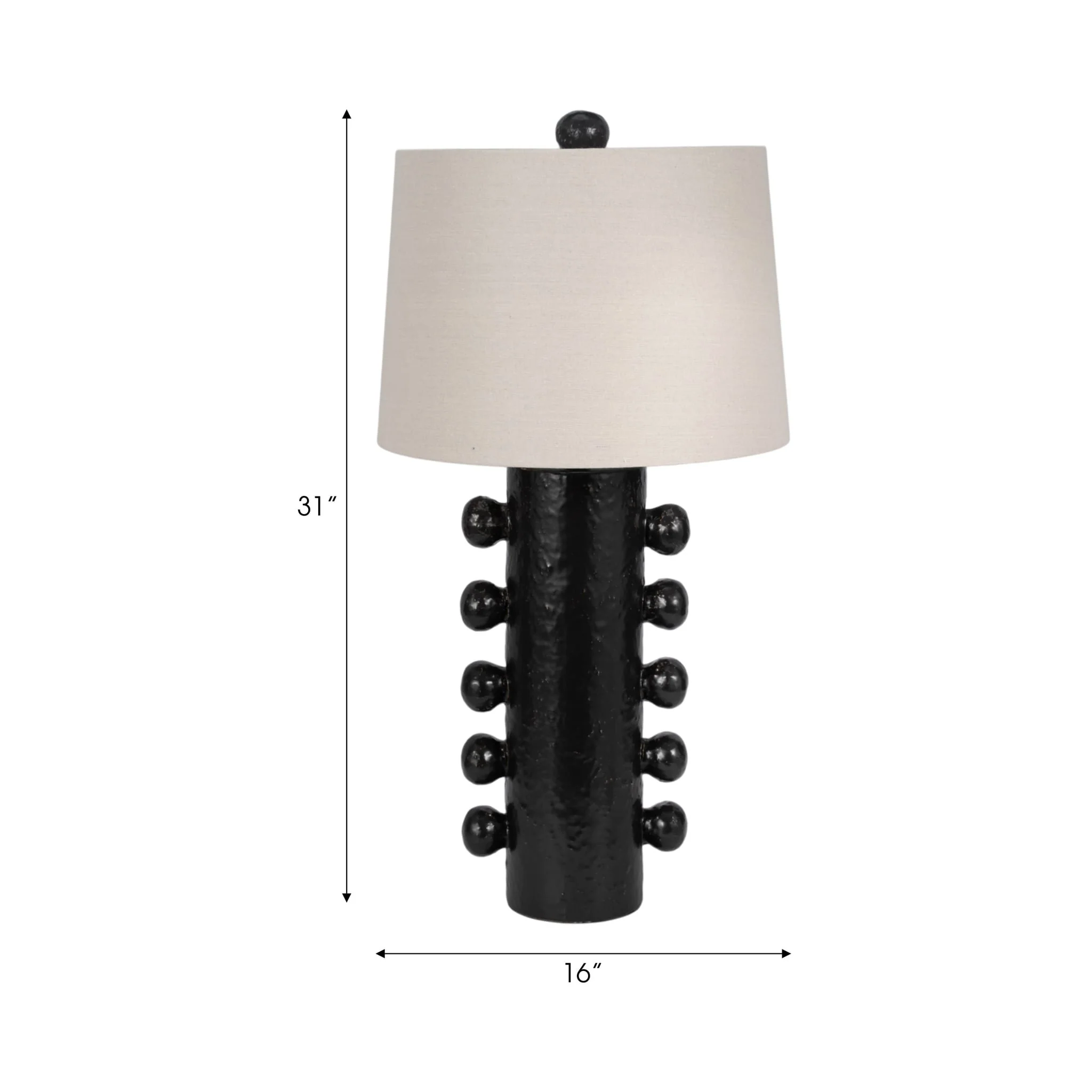 31" Tall Knobby Table Lamp, Black - Image 7