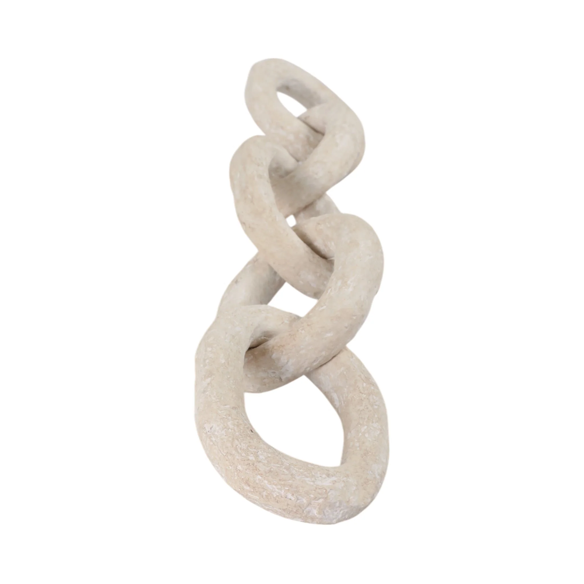 31x5" Paper Mache 5-link Chain, White - Image 3
