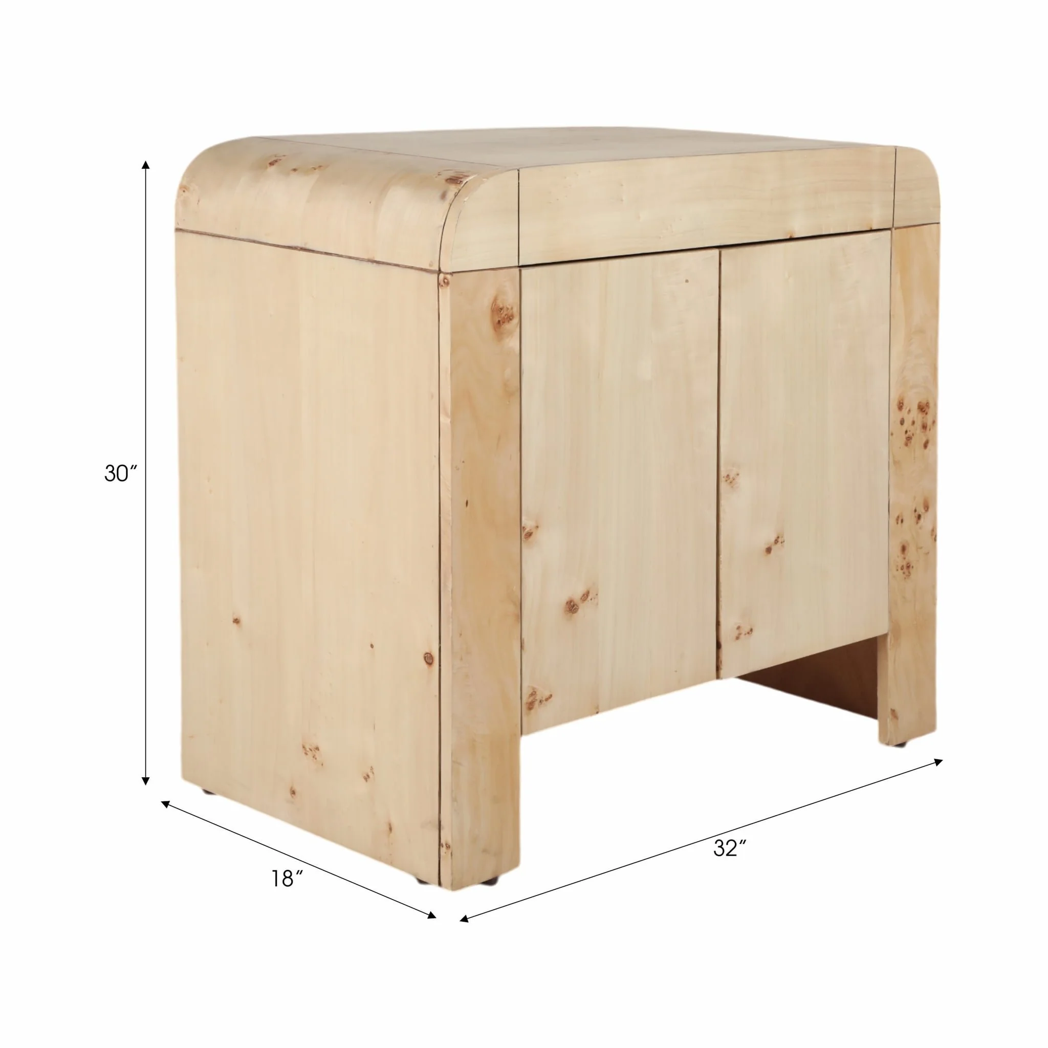 32" Burl Wood Cabinet, Natural - Image 9
