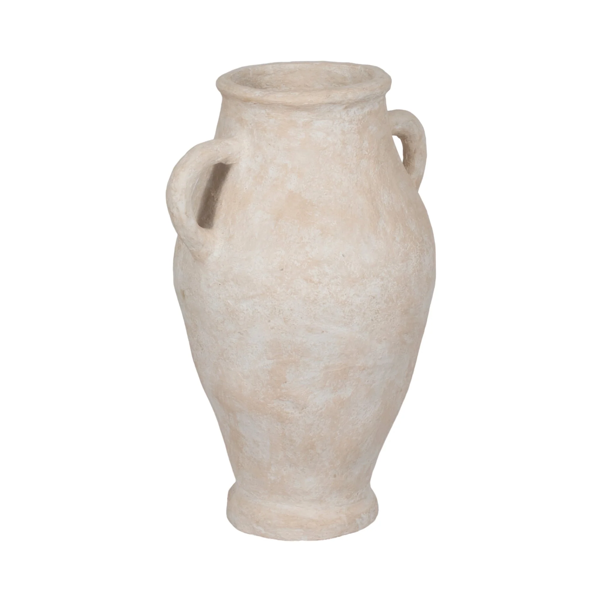 32" Paper Mache Jug With Handles, White - Image 3