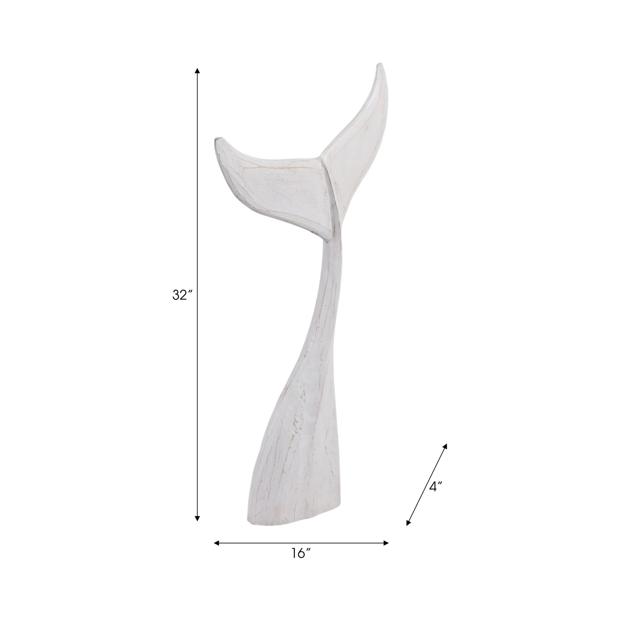 32" Wood Whale Tail Decor, Wht - Image 8
