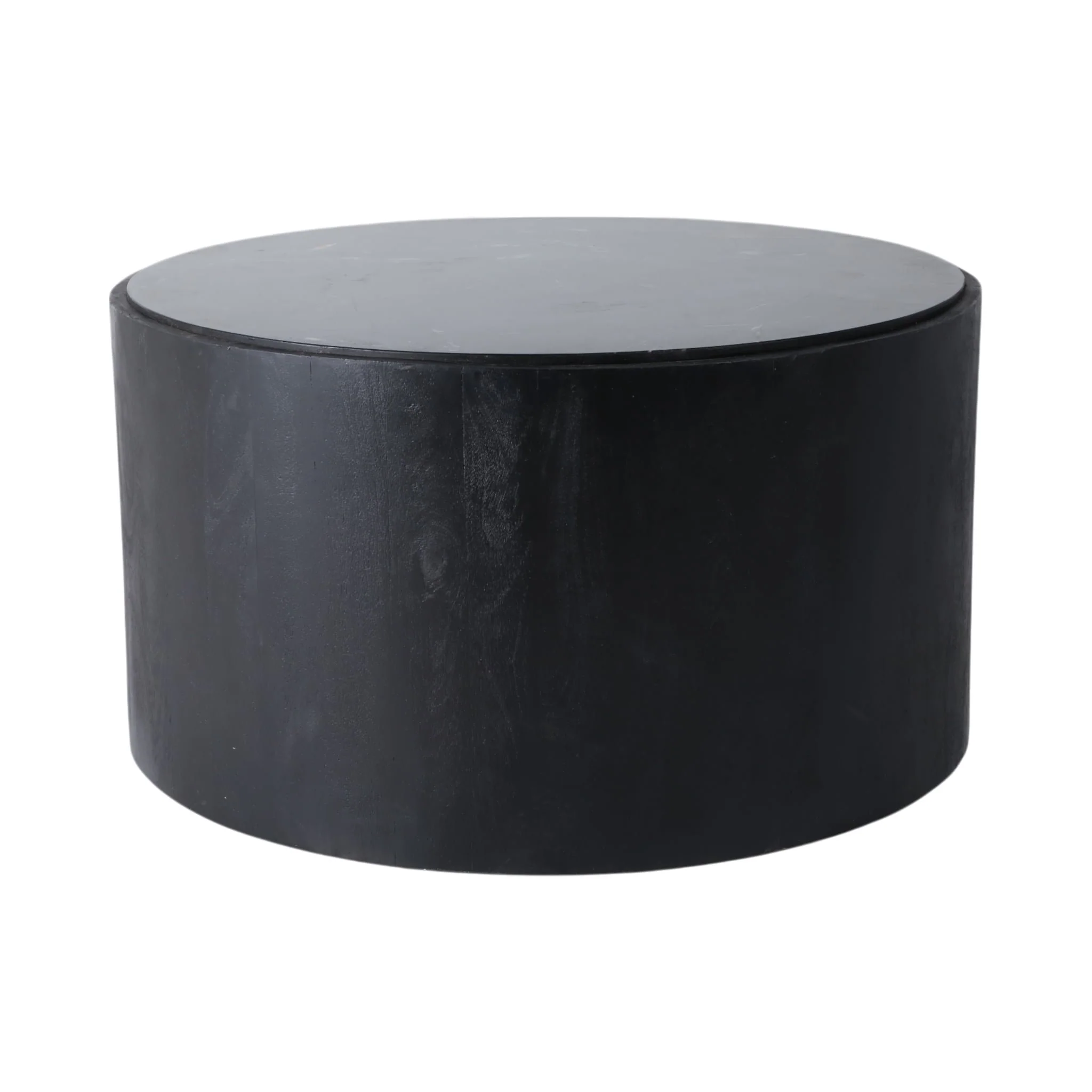 32x17 Marble Inlay Rnd Coffee Table, Blk/wht - Image 3