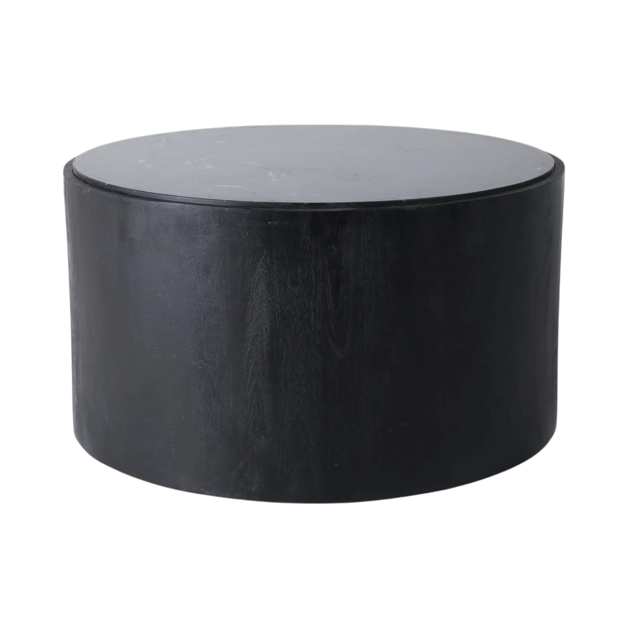 32x17 Marble Inlay Rnd Coffee Table, Blk/wht - Image 4