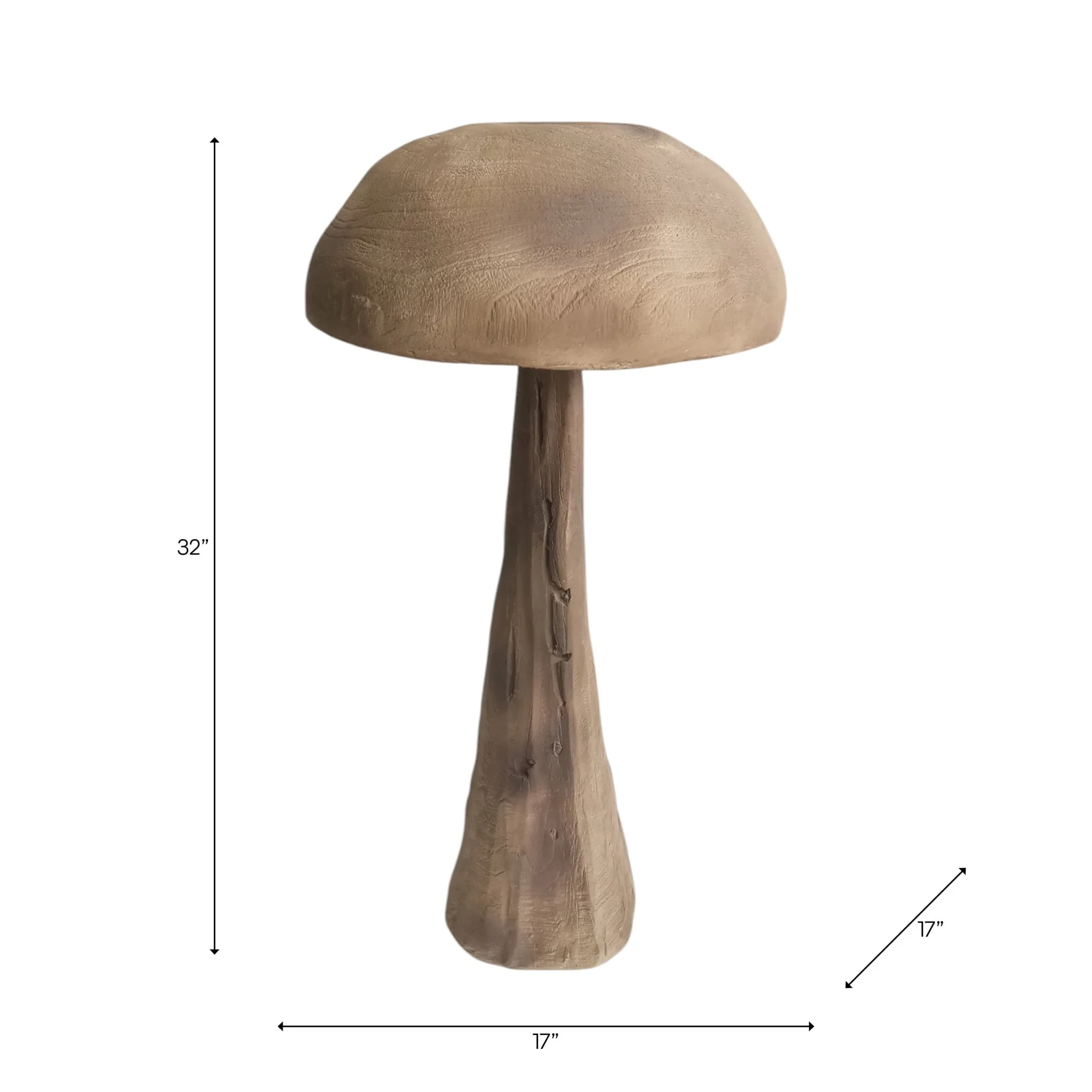 32x17" Mushroom With Wood Grain, Brown - Image 8