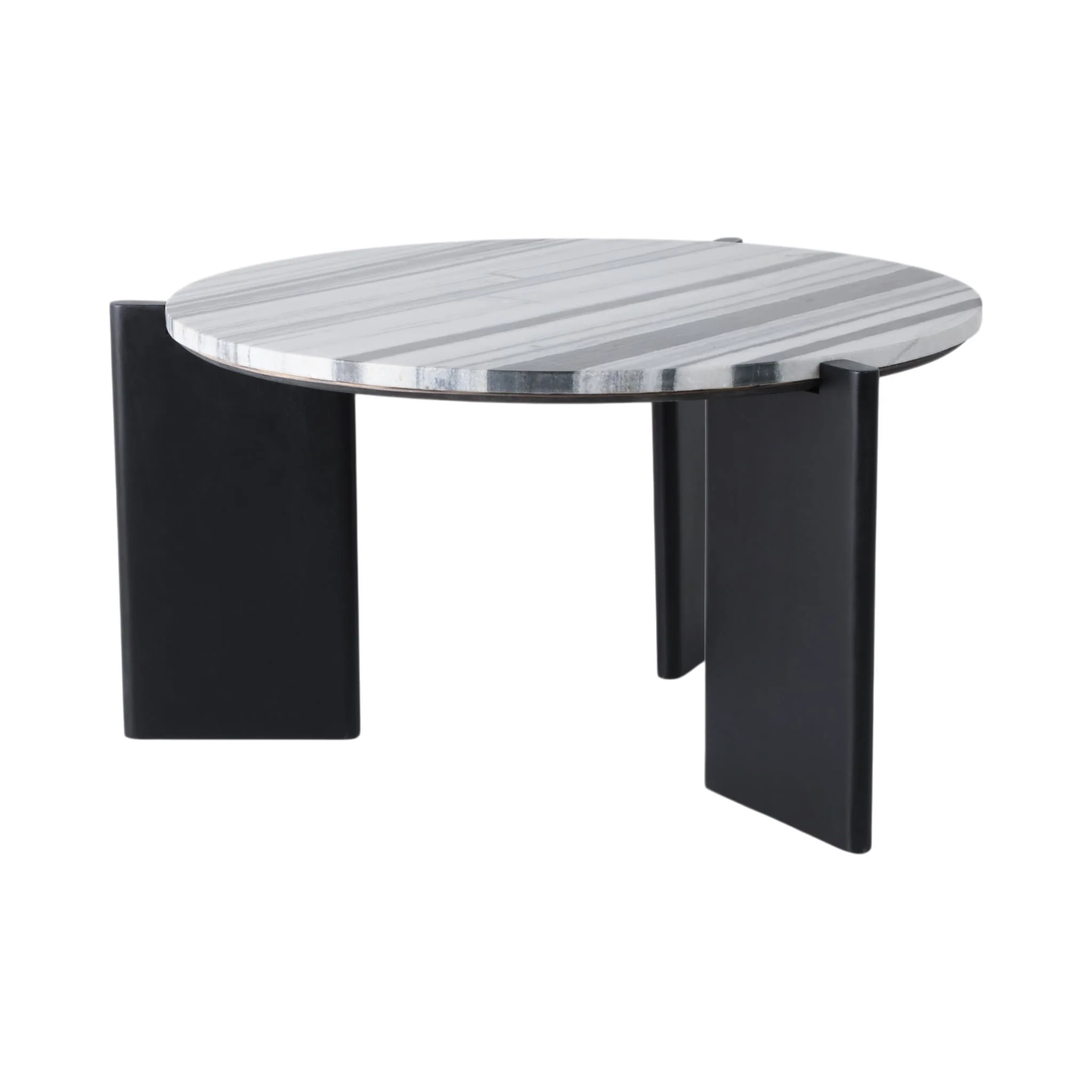 32x17 Panda Marble Coffee Table, Blk/wht - Image 2